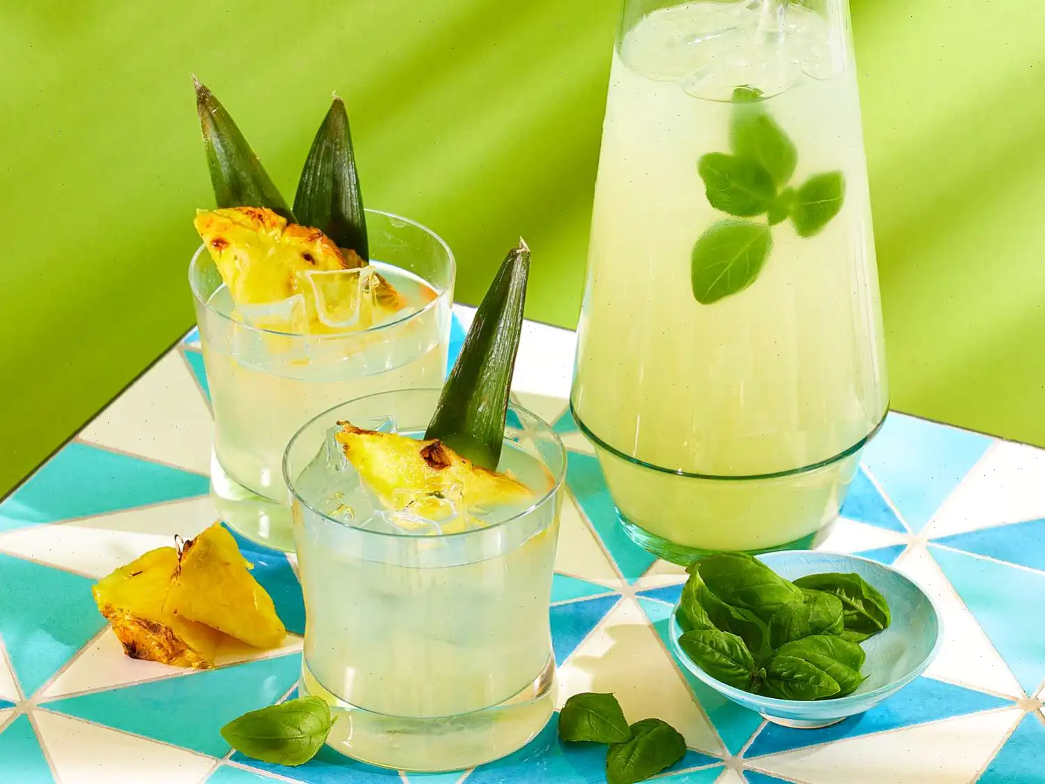 Big-Batch Pineapple-Basil Vodka Sours Recipe