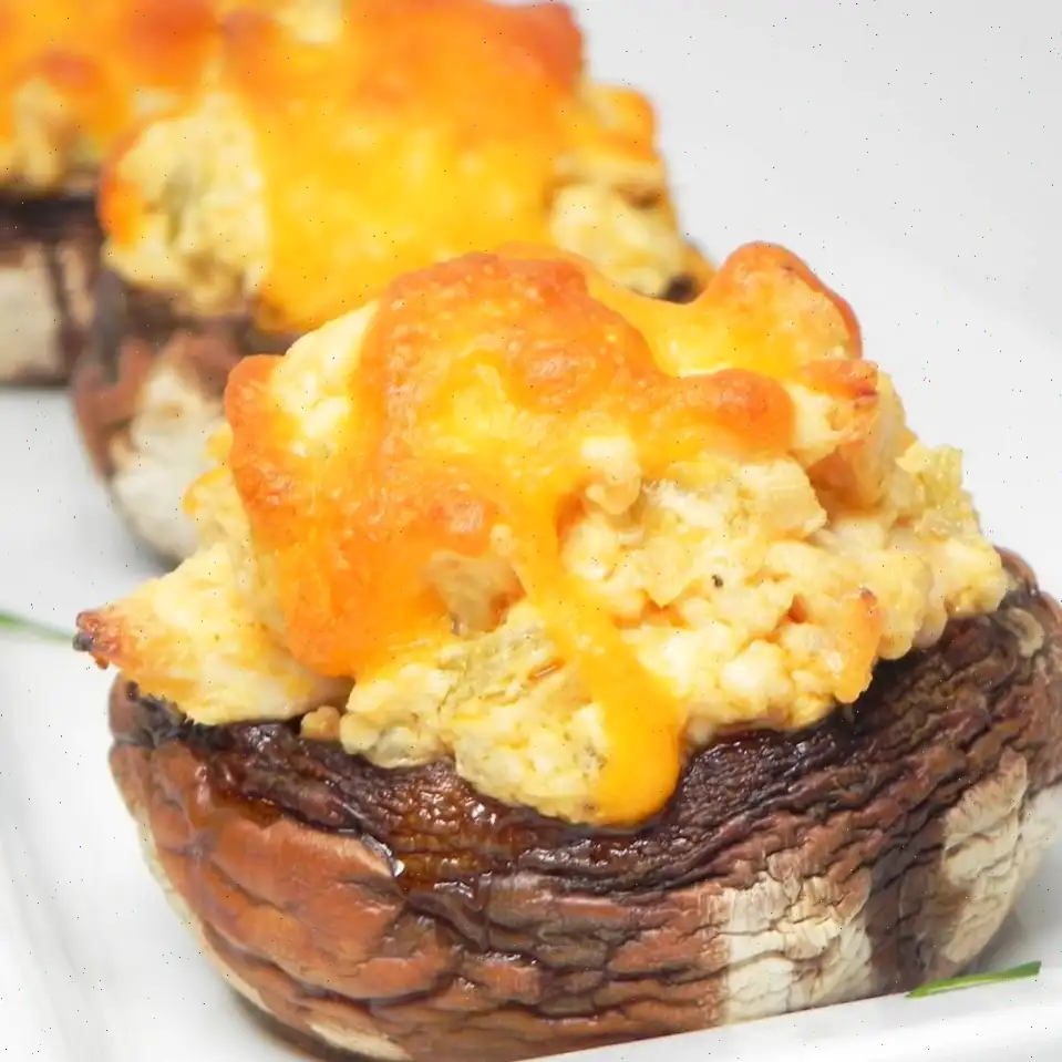 Buffalo Chicken Stuffed Mushrooms (Low-Carb) Recipe