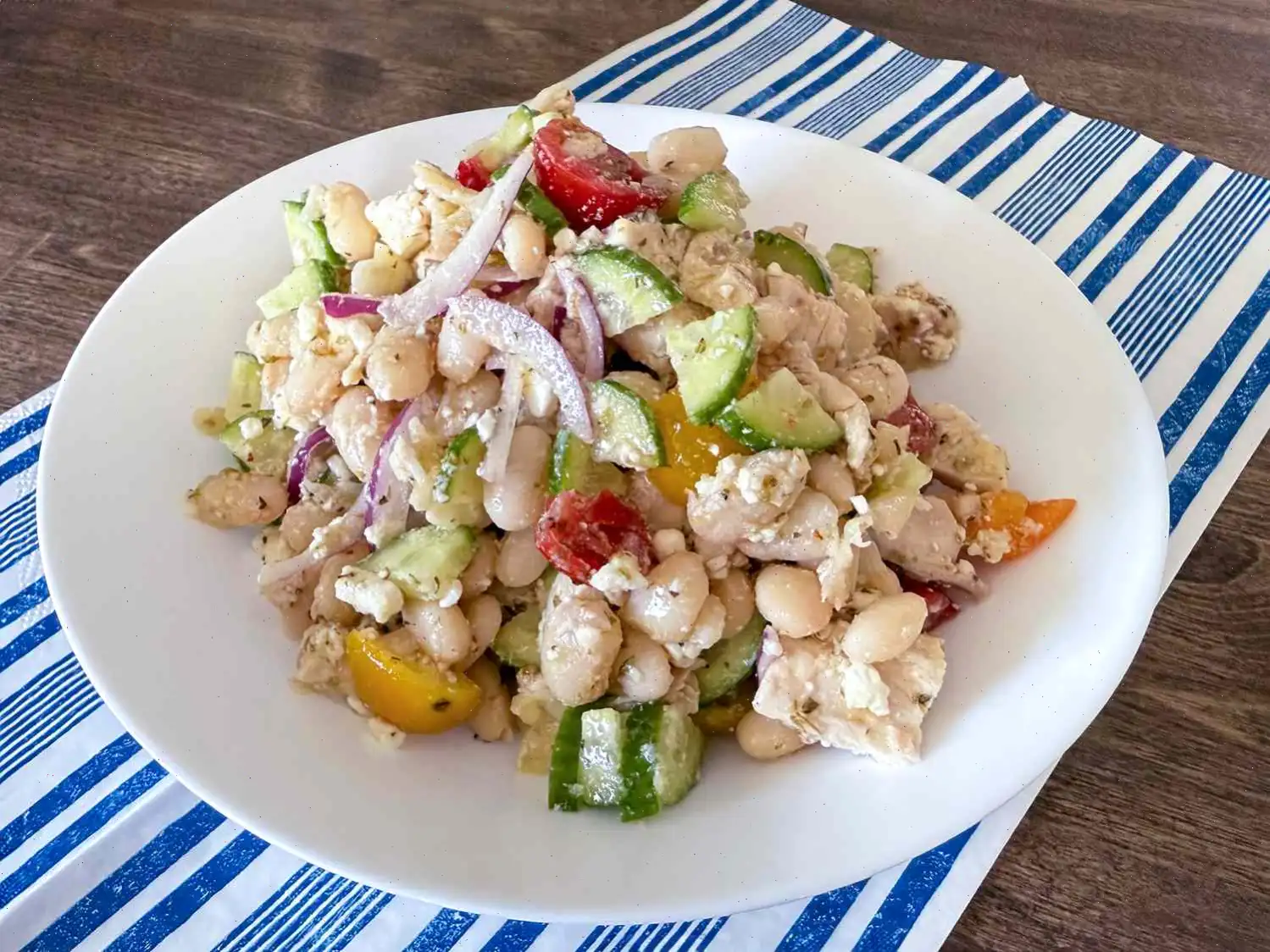 Greek Bean and Chicken Salad Recipe