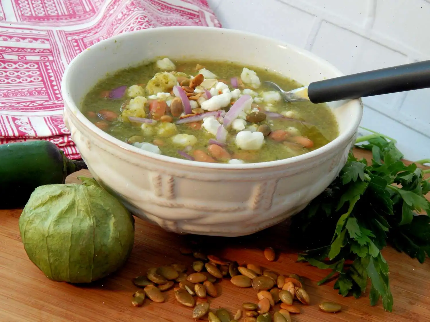 Vegetarian Pozole Verde (Hominy Soup) Recipe