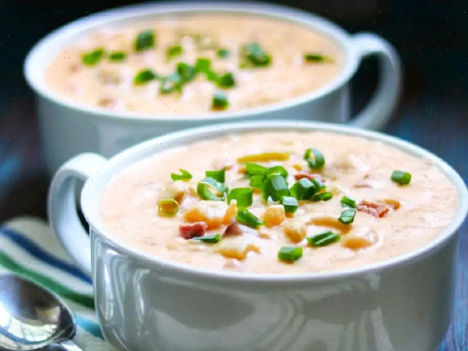 Slow Cooker Cheesy Potato Soup with Ham Recipe