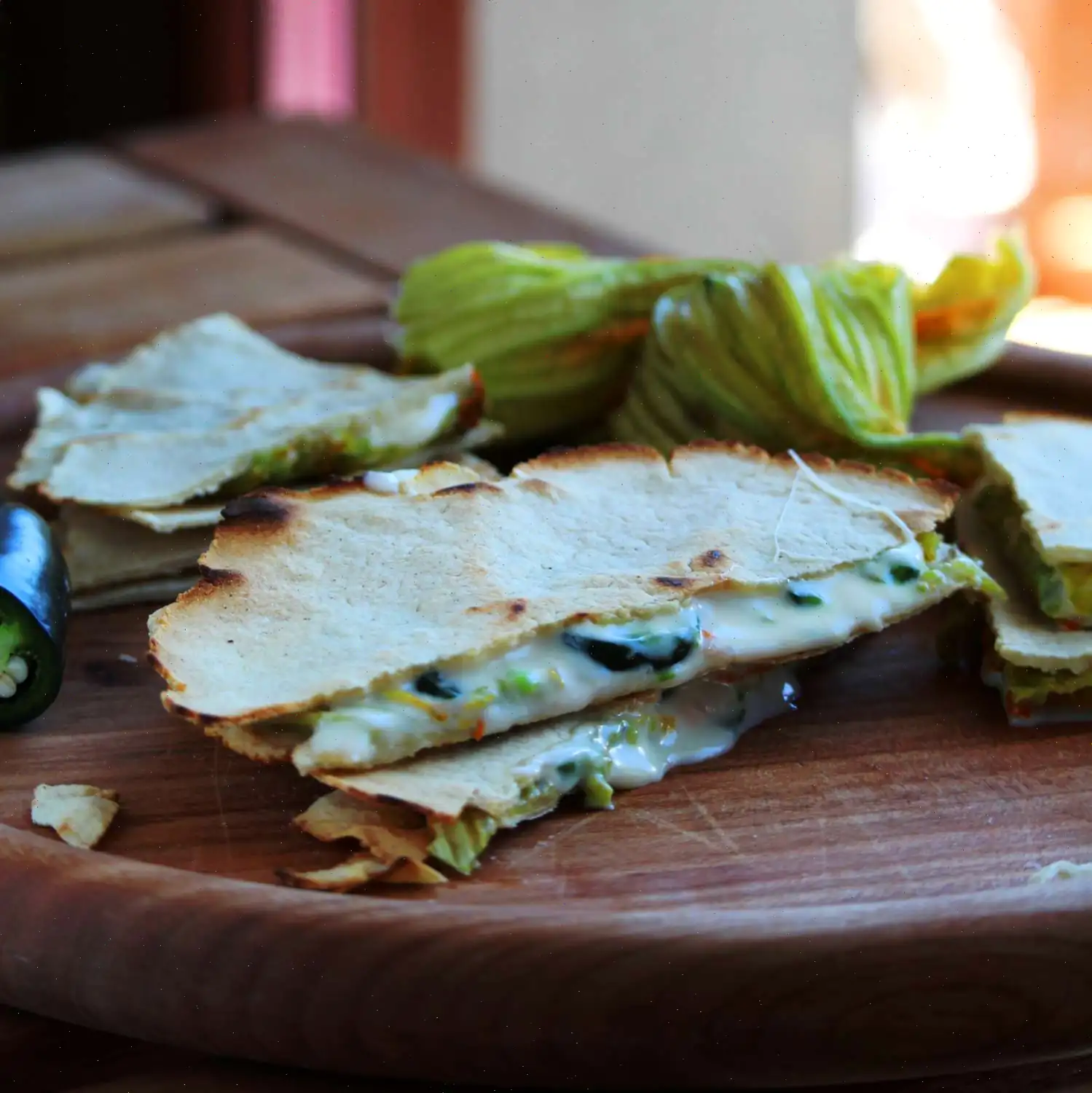 Quesadillas de Flor de Calabaza (Zucchini Blossom Quesadillas) Recipe