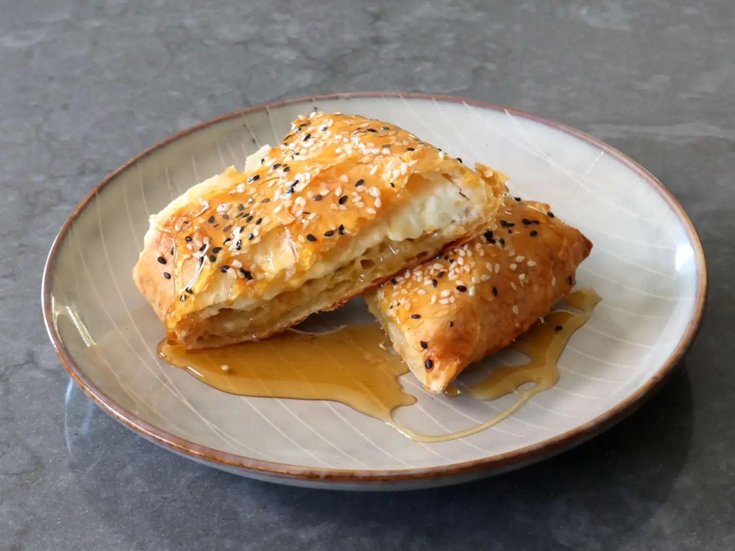 Baked Phyllo-Wrapped Feta with Honey Recipe