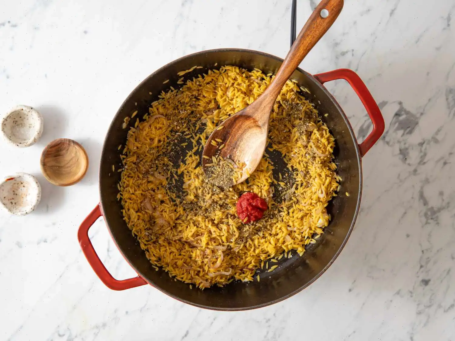 One Pot Tuscan Shrimp and Orzo Recipe