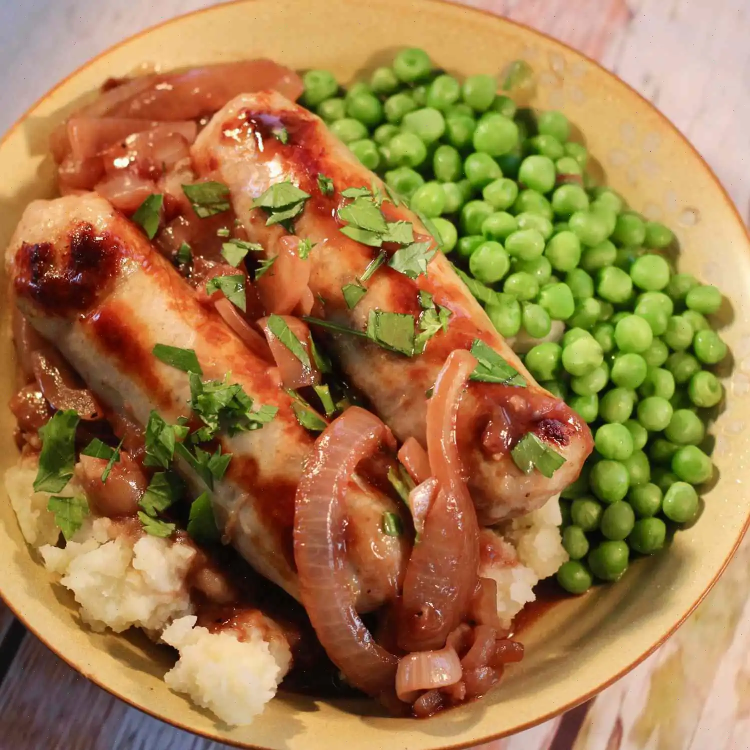 True Bangers and Mash with Onion Gravy Recipe