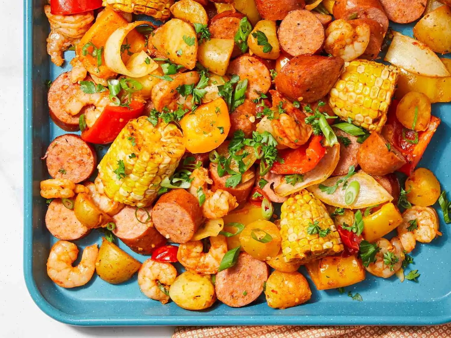 Sheet Pan Shrimp and Sausage Bake Recipe