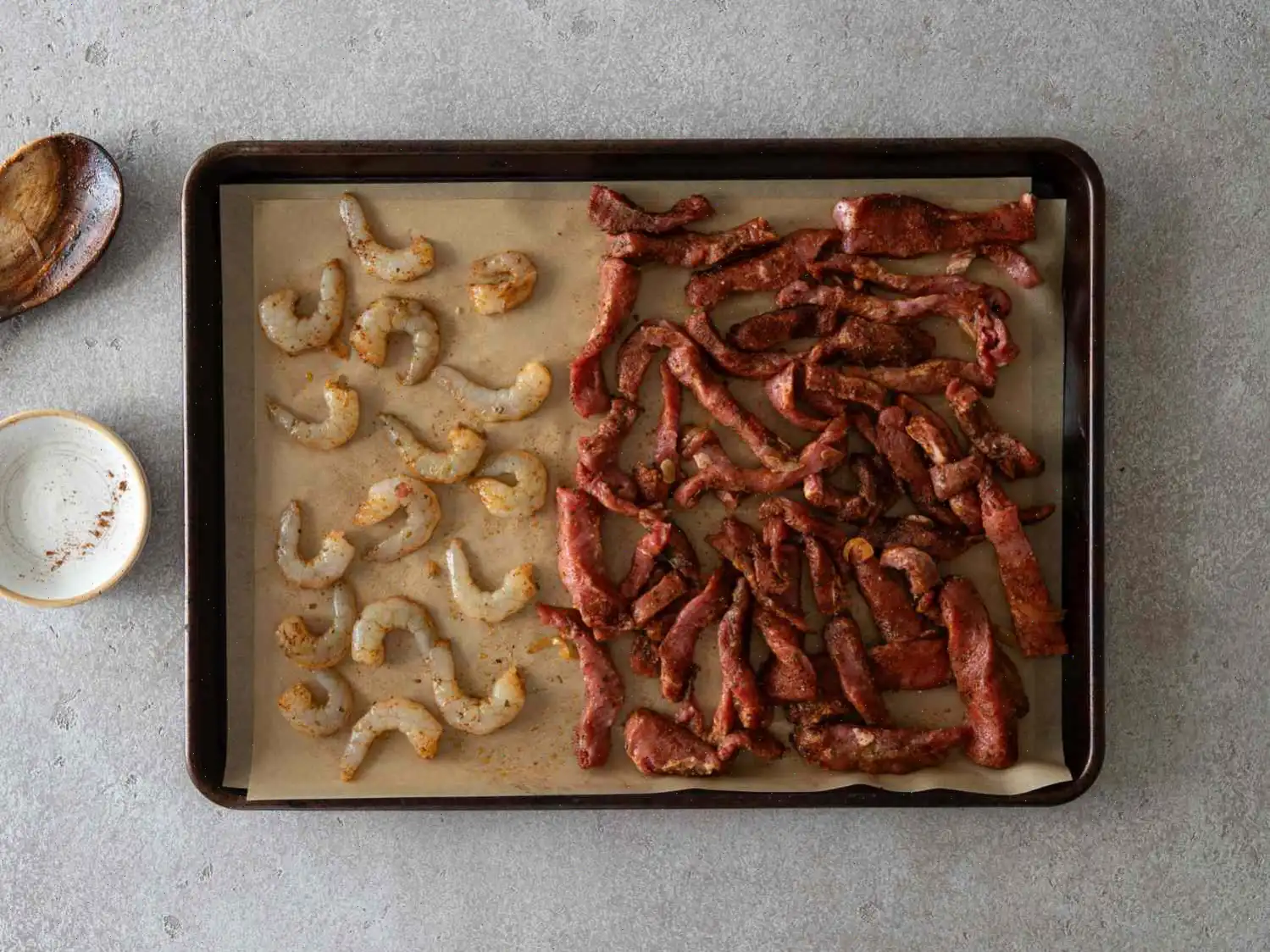 Sheet Pan Steak and Shrimp Fajitas Recipe