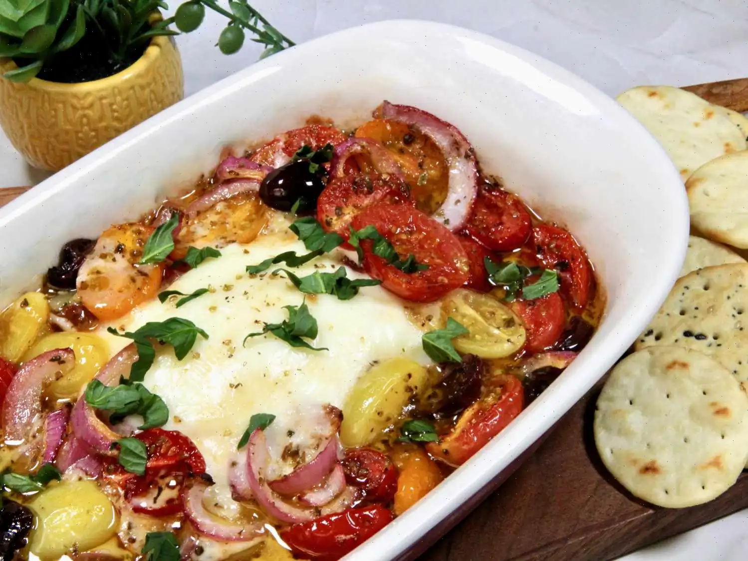 Baked Feta Cheese and Tomatoes Recipe