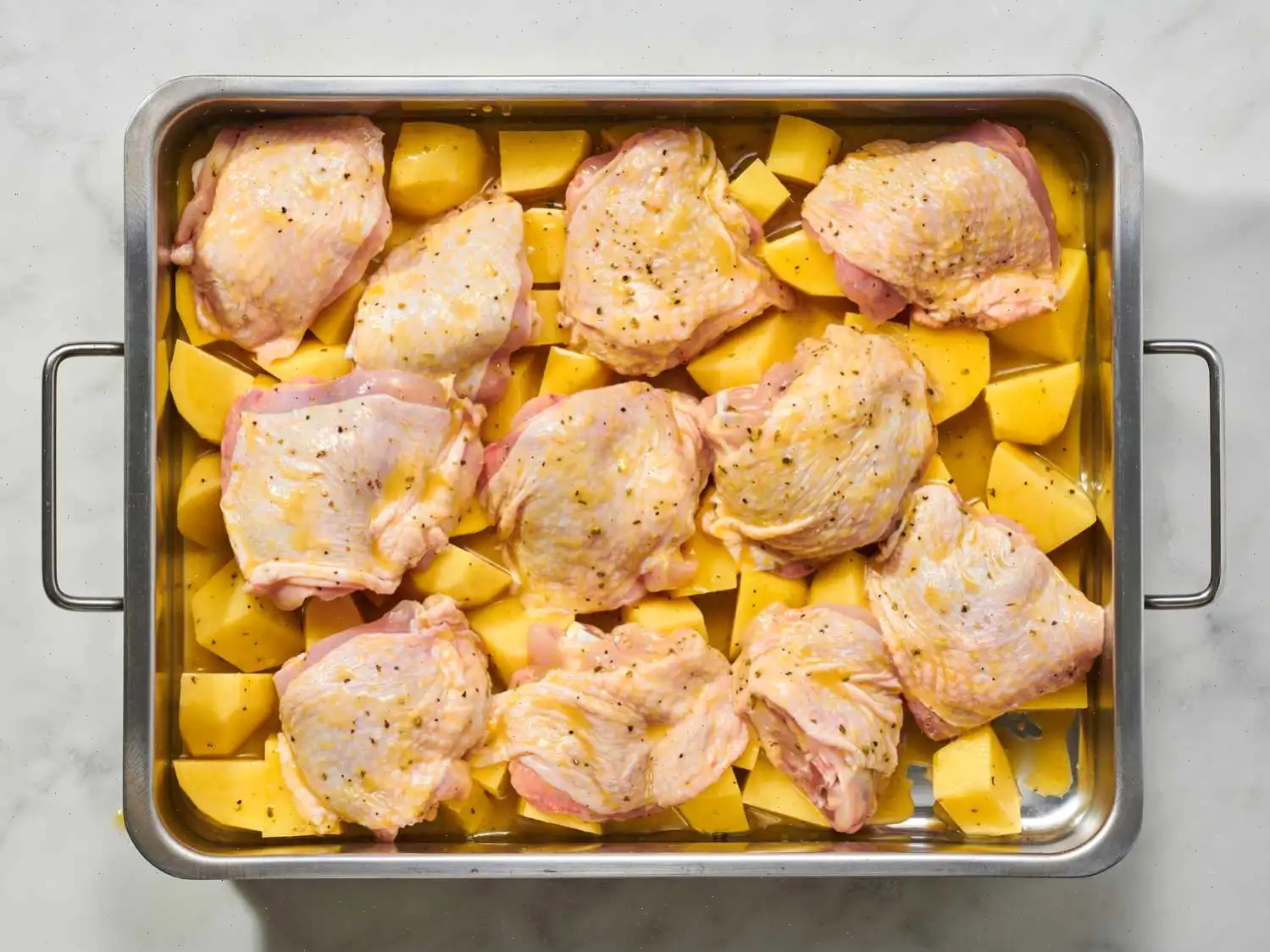 Greek Honey Mustard Roast Chicken and Potatoes Recipe