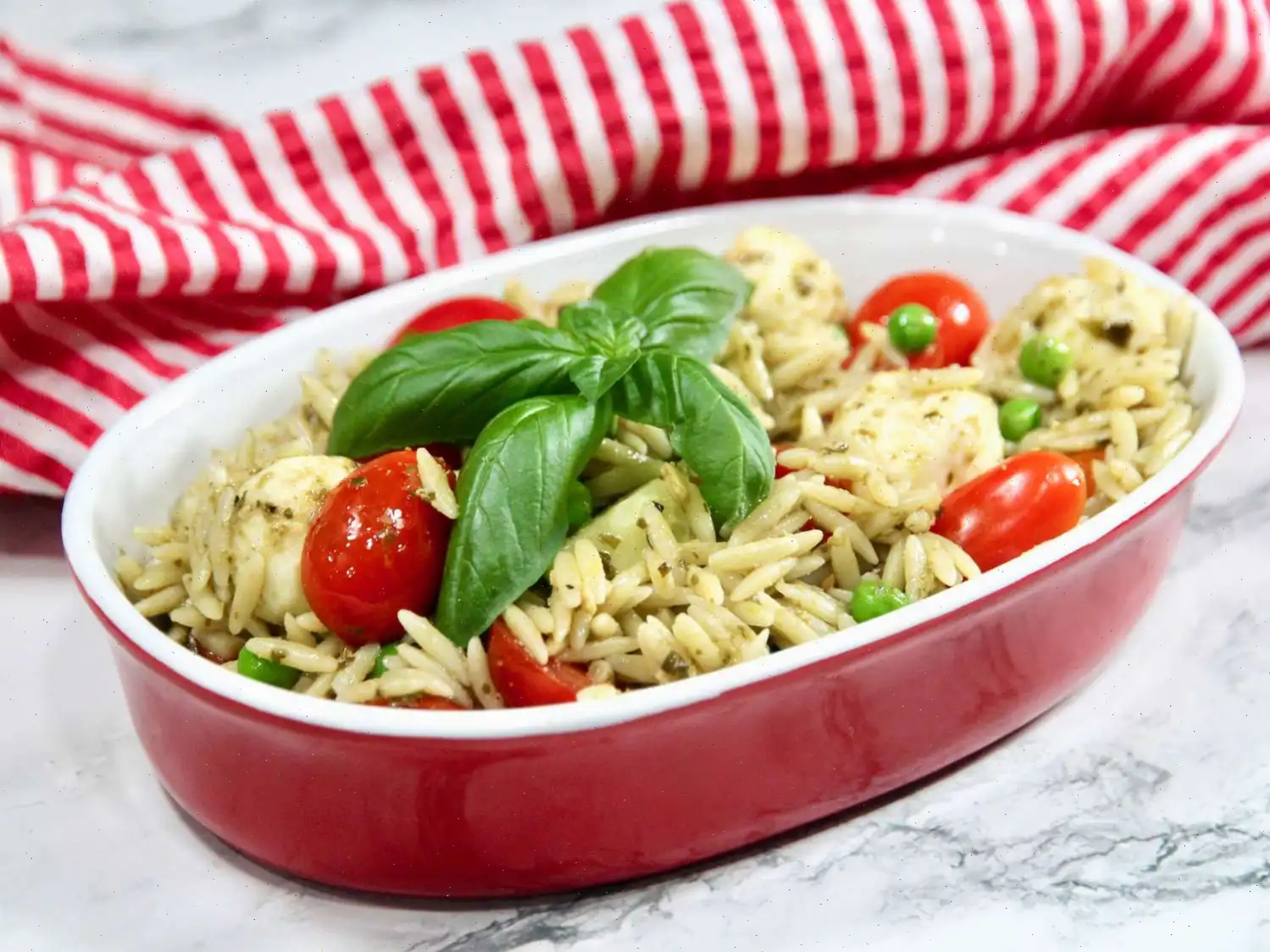 Caprese Orzo Pesto Salad Recipe
