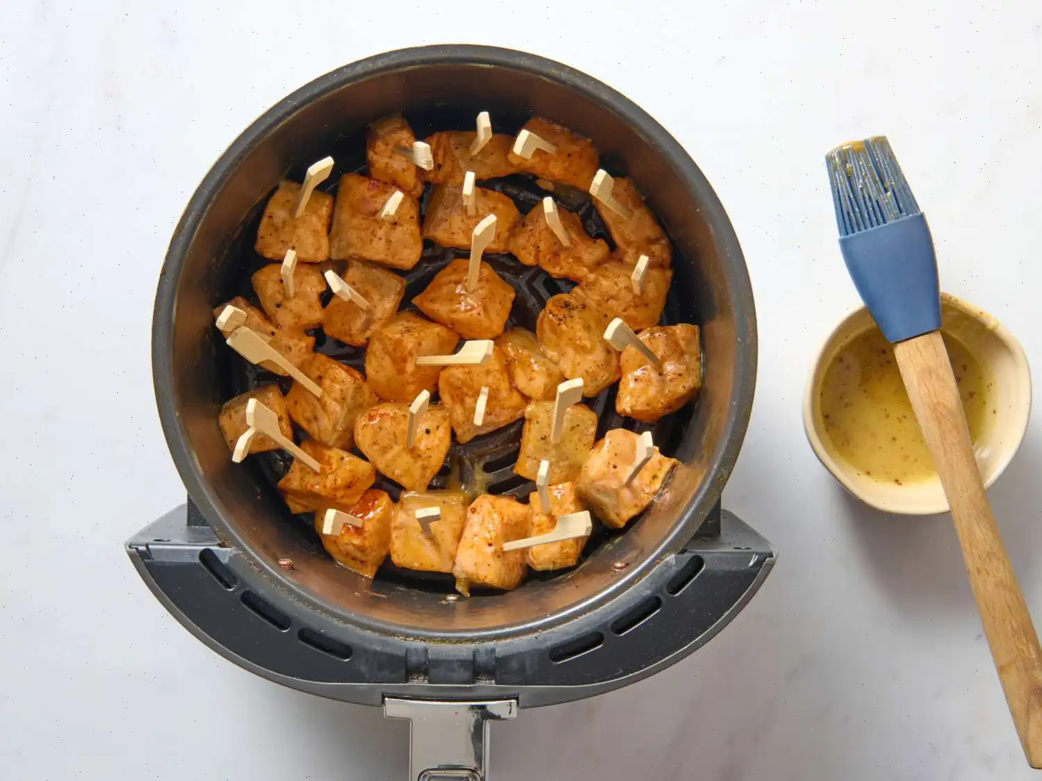 Air Fryer Honey Mustard Salmon Bites Recipe