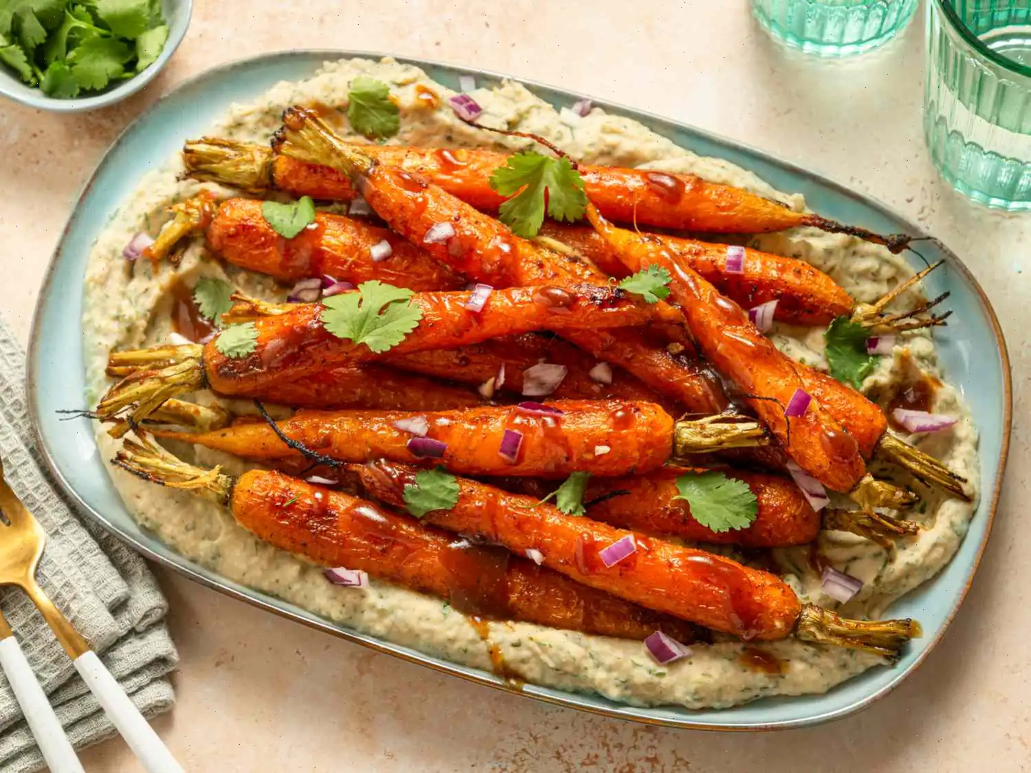 Tamarind Roasted Carrots with Carrot-Top Dip Recipe