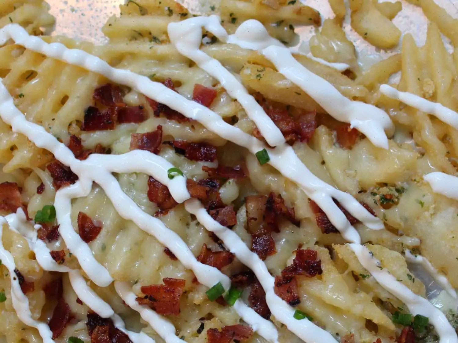 Loaded Sour Cream and Onion Waffle Fries Recipe