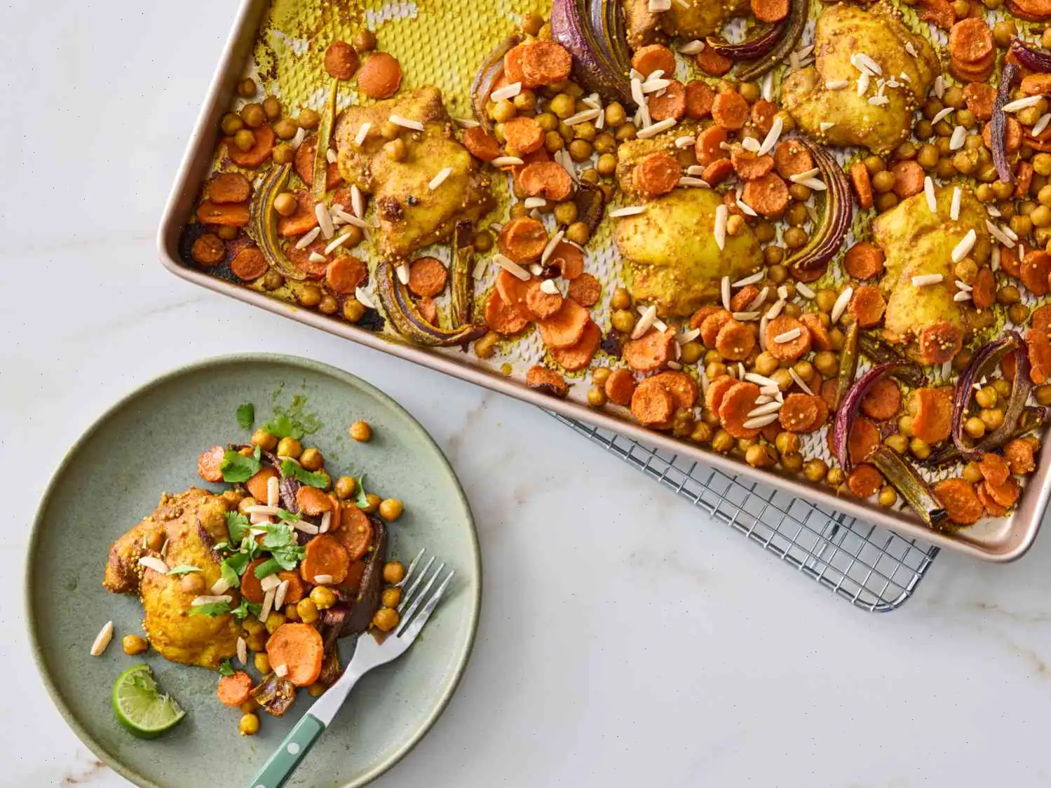 Sheet Pan Chicken and Chickpeas Recipe