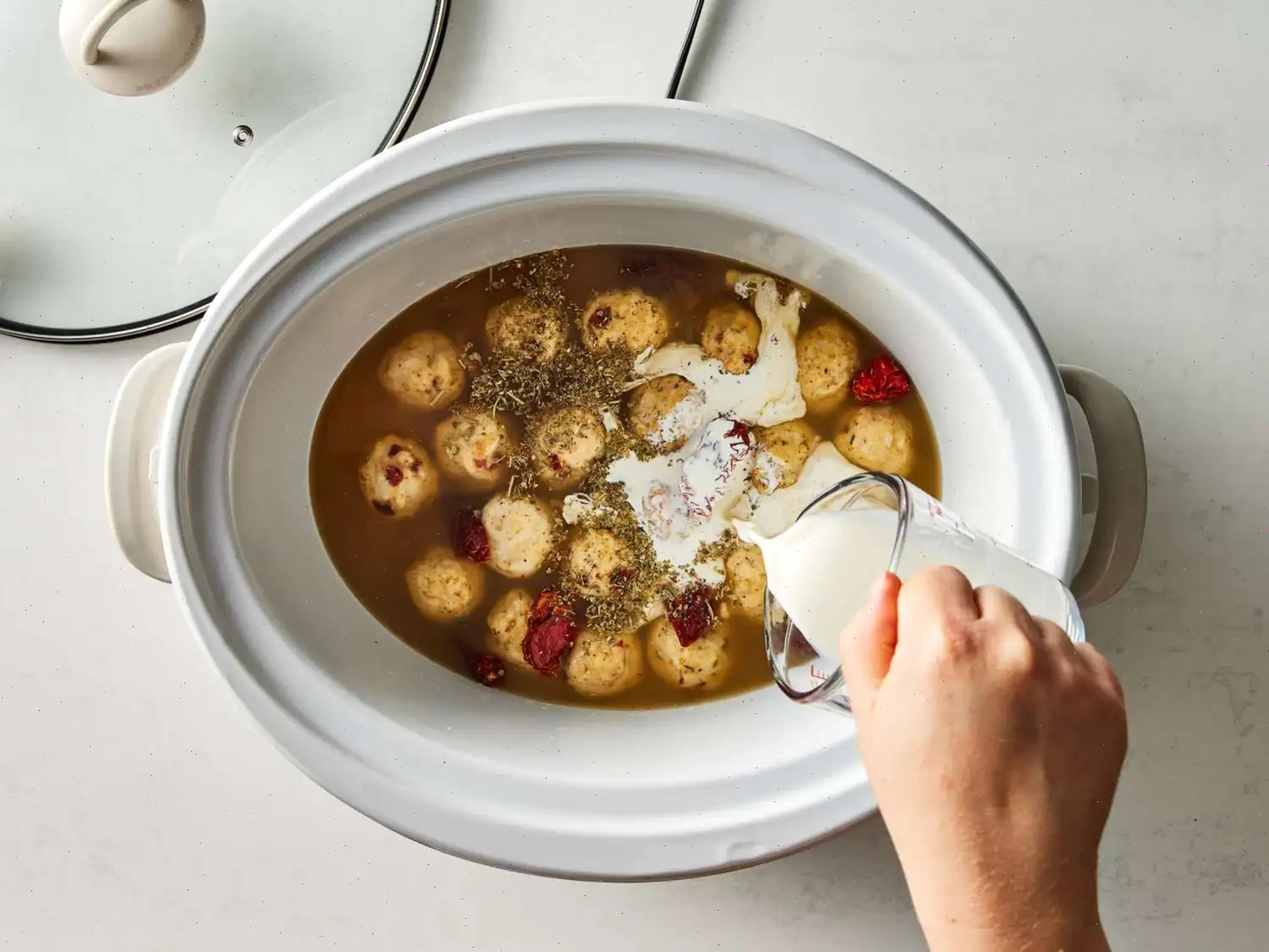 Slow Cooker Tuscan Chicken Meatballs with Gnocchi Recipe