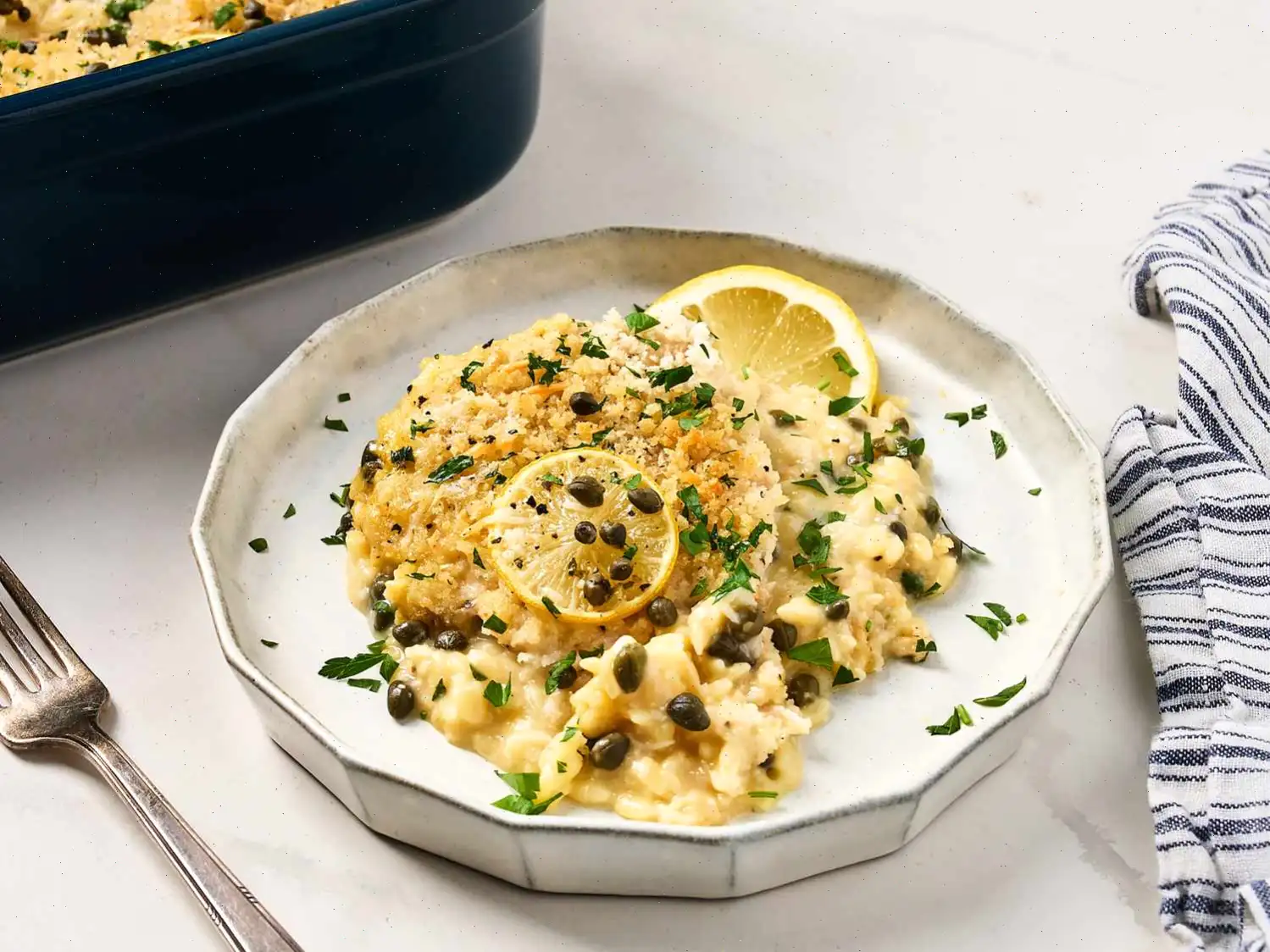 This Dump-and-Bake Chicken Piccata Casserole Is Ready in Under an Hour