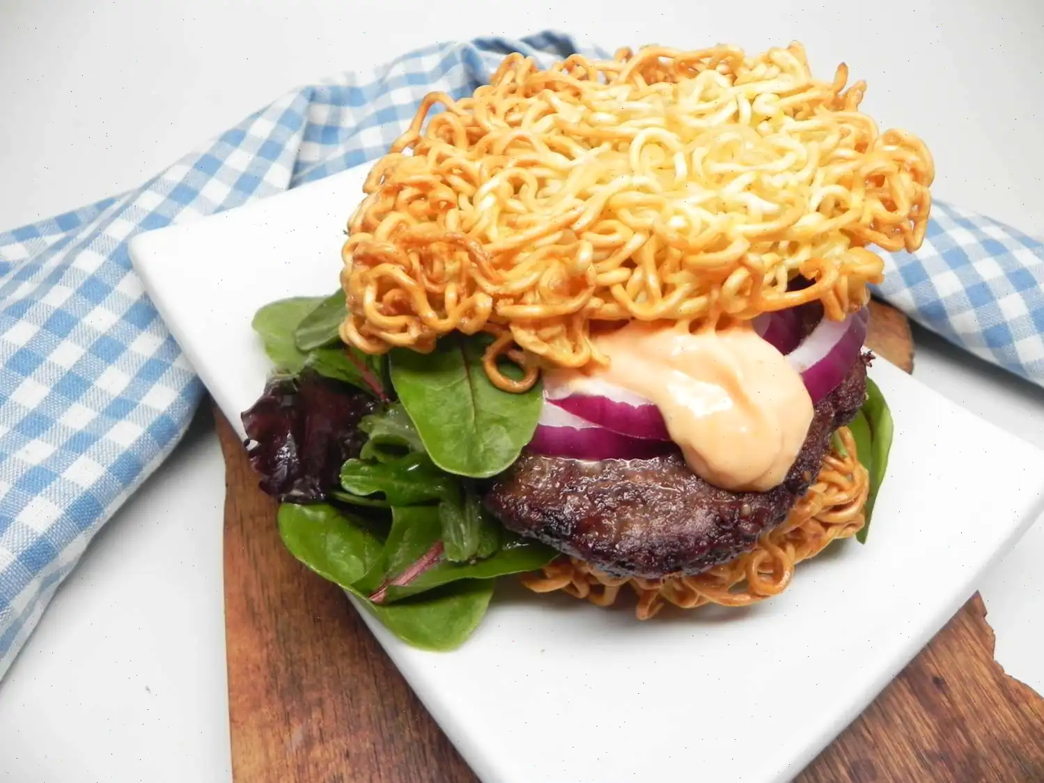 Air Fryer Ramen Bun Burger for One Recipe