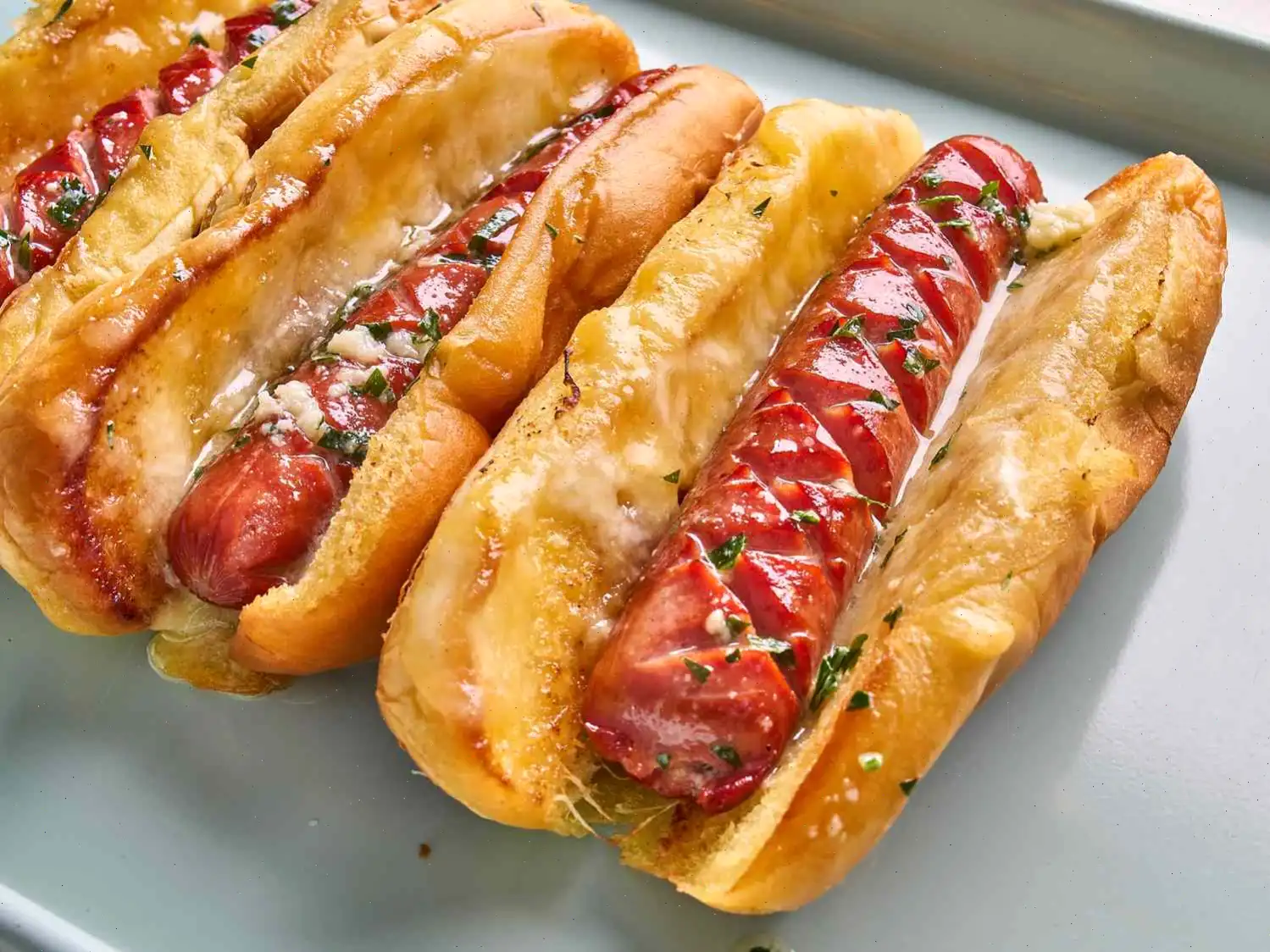 Garlic Butter Grilled Cheese Hot Dog Recipe