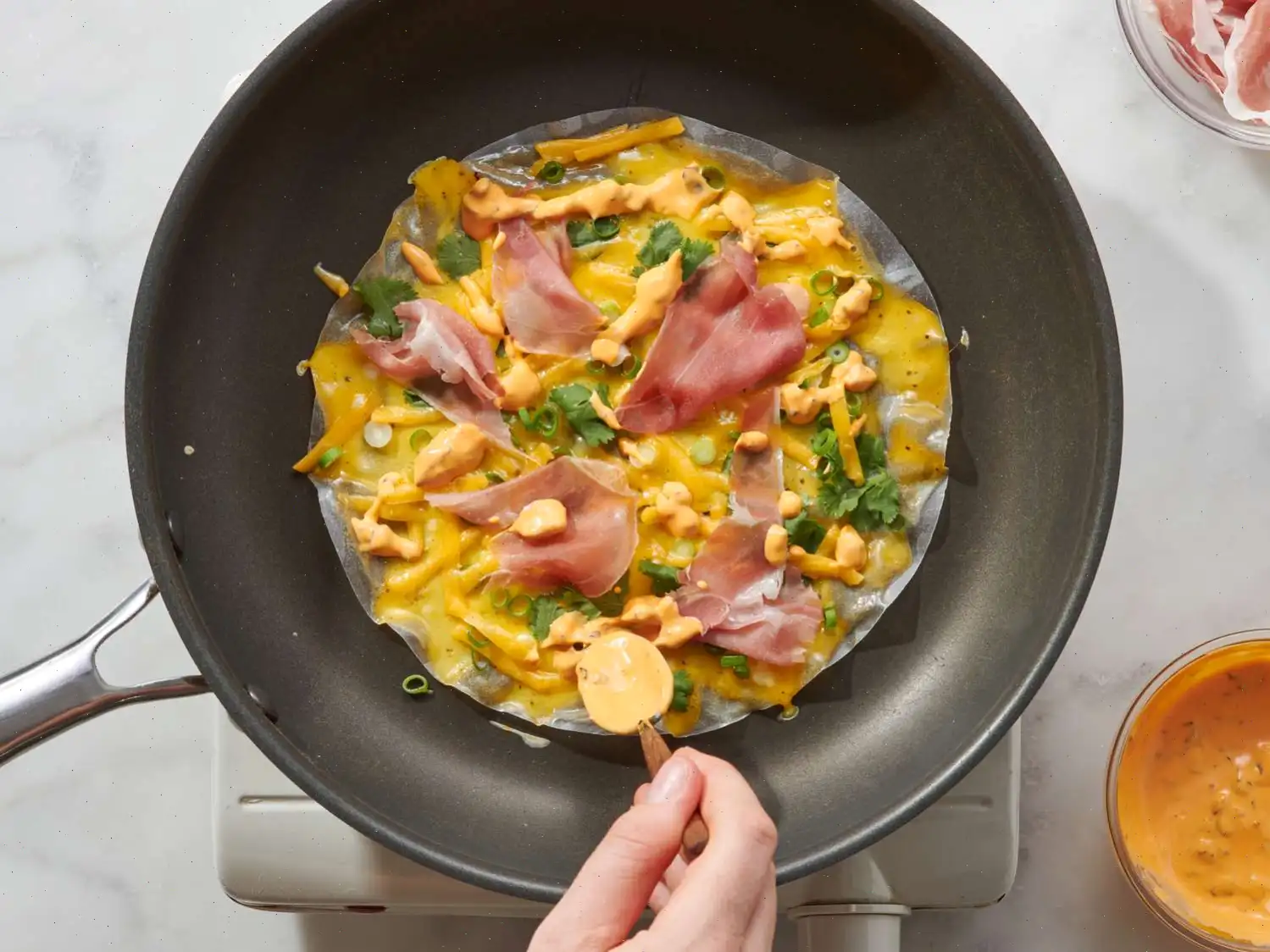 Rice Paper Breakfast Pizza Recipe