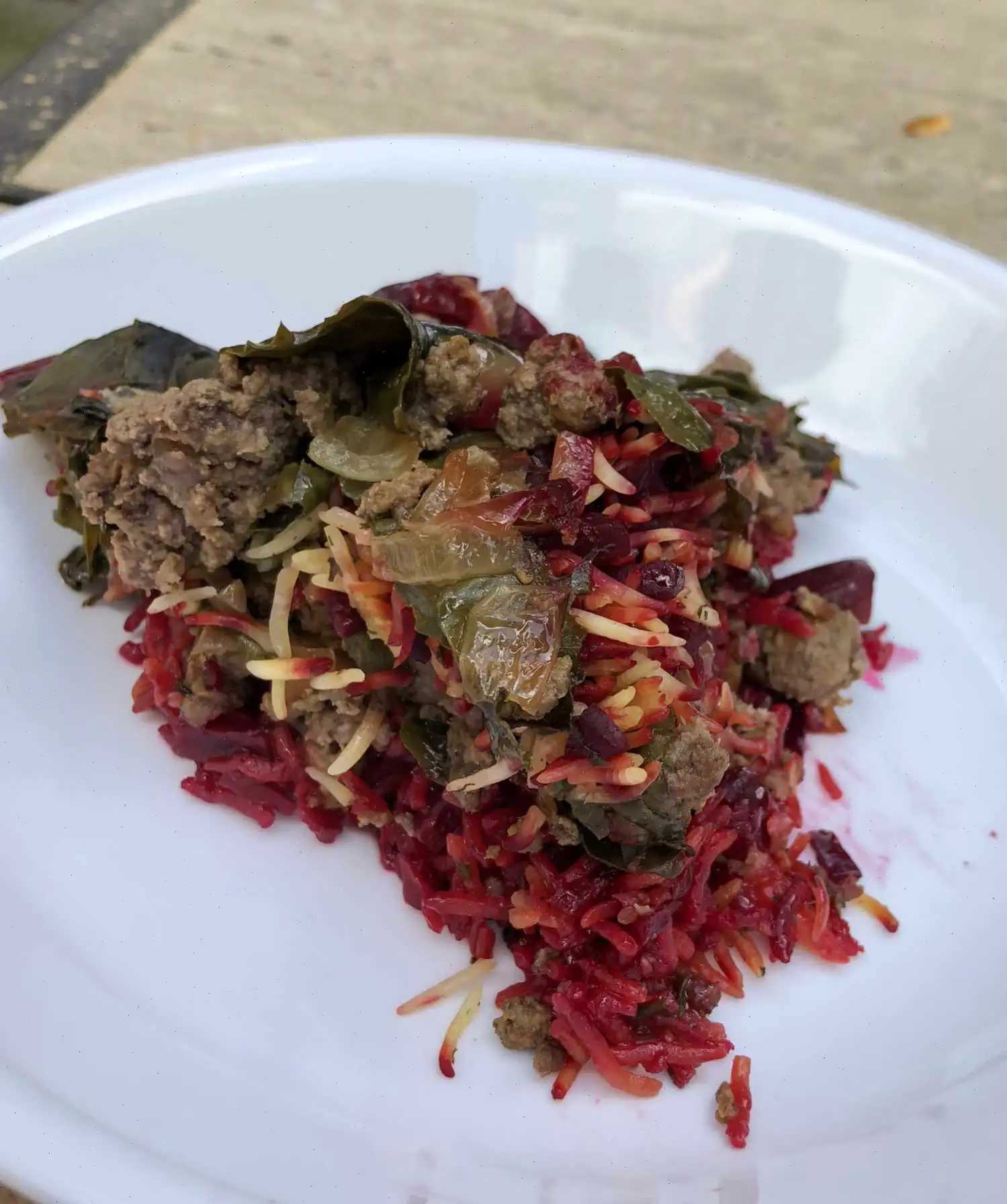 Rosh Hashanah Pilaf with Beets, Chard, and Beef from Iraqi Kurdistan Recipe