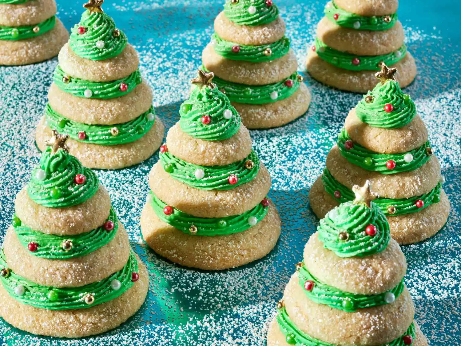 Sugar Cookie Tree Stacks with Cream Cheese Frosting Recipe