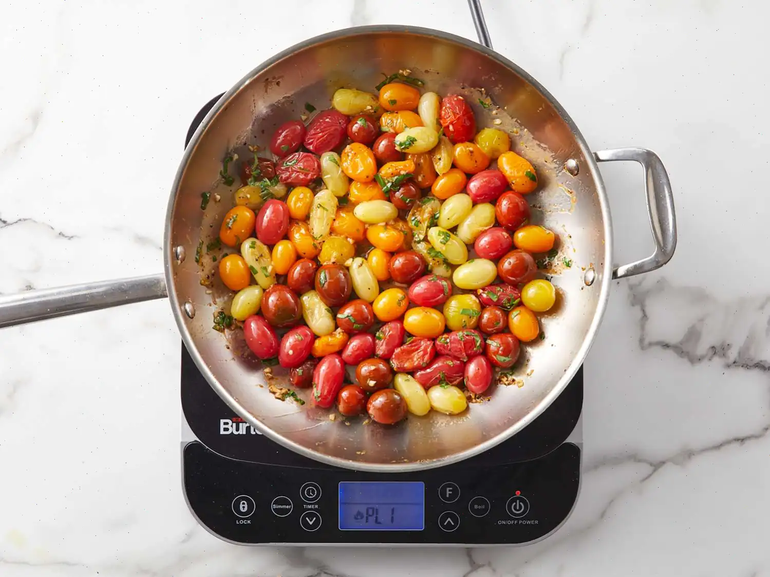Sautéed Cherry Tomatoes with Garlic and Basil Recipe