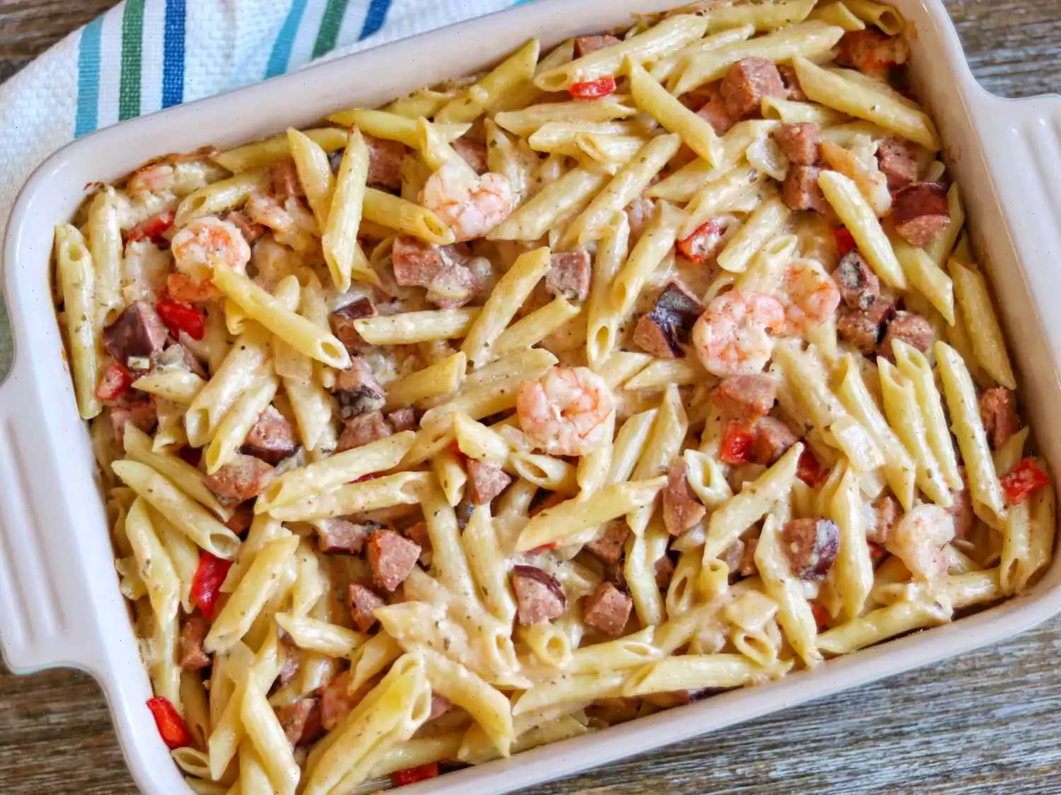 Cajun Shrimp and Sausage Pasta Bake Recipe