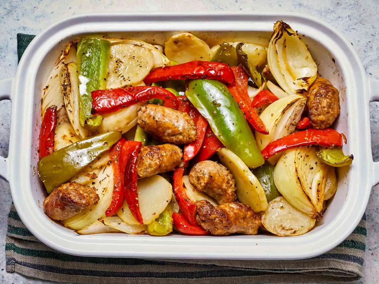 Sausage, Peppers, Onions, and Potato Bake Recipe
