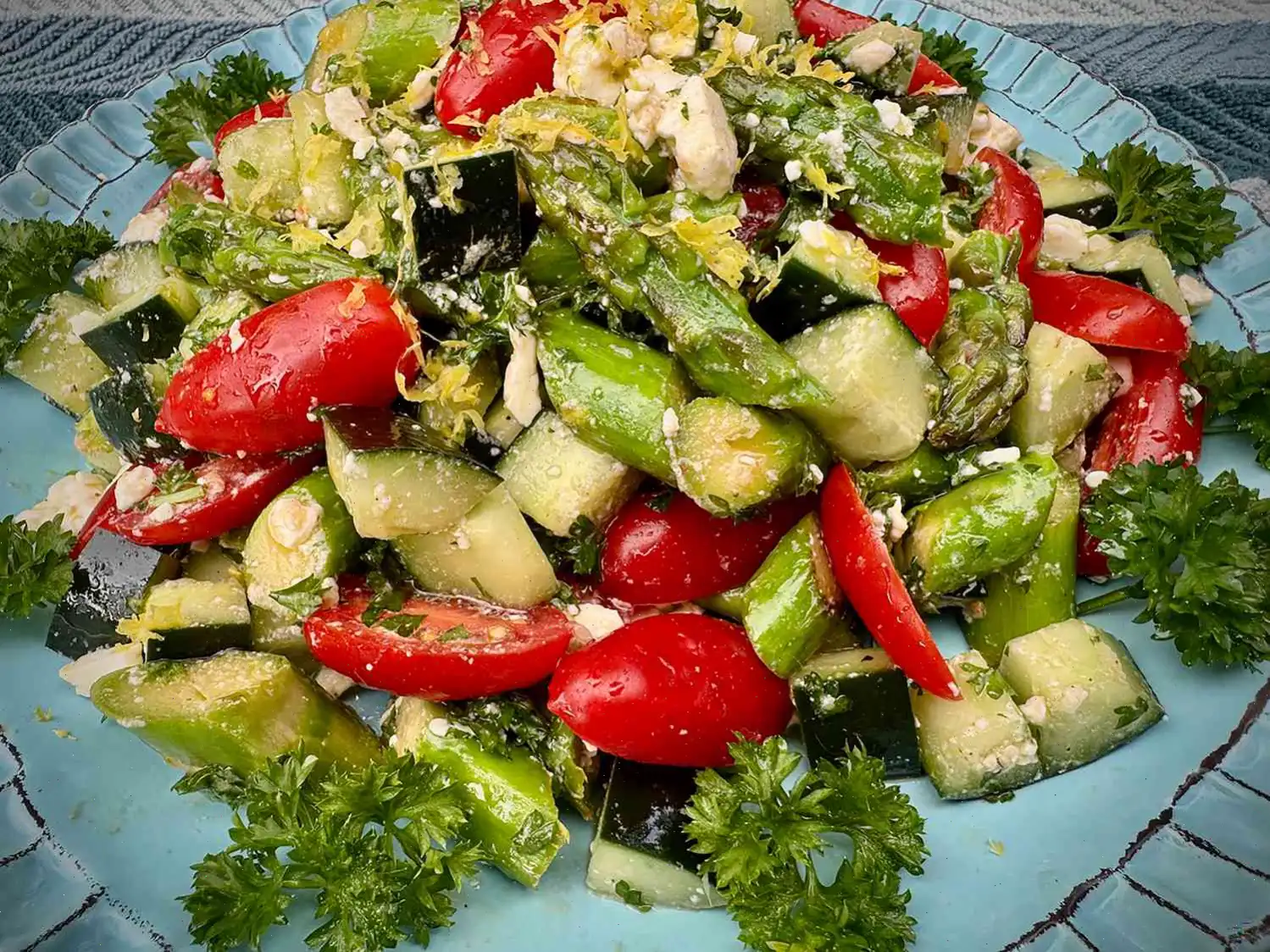 Asparagus, Cucumber, and Tomato Salad Recipe