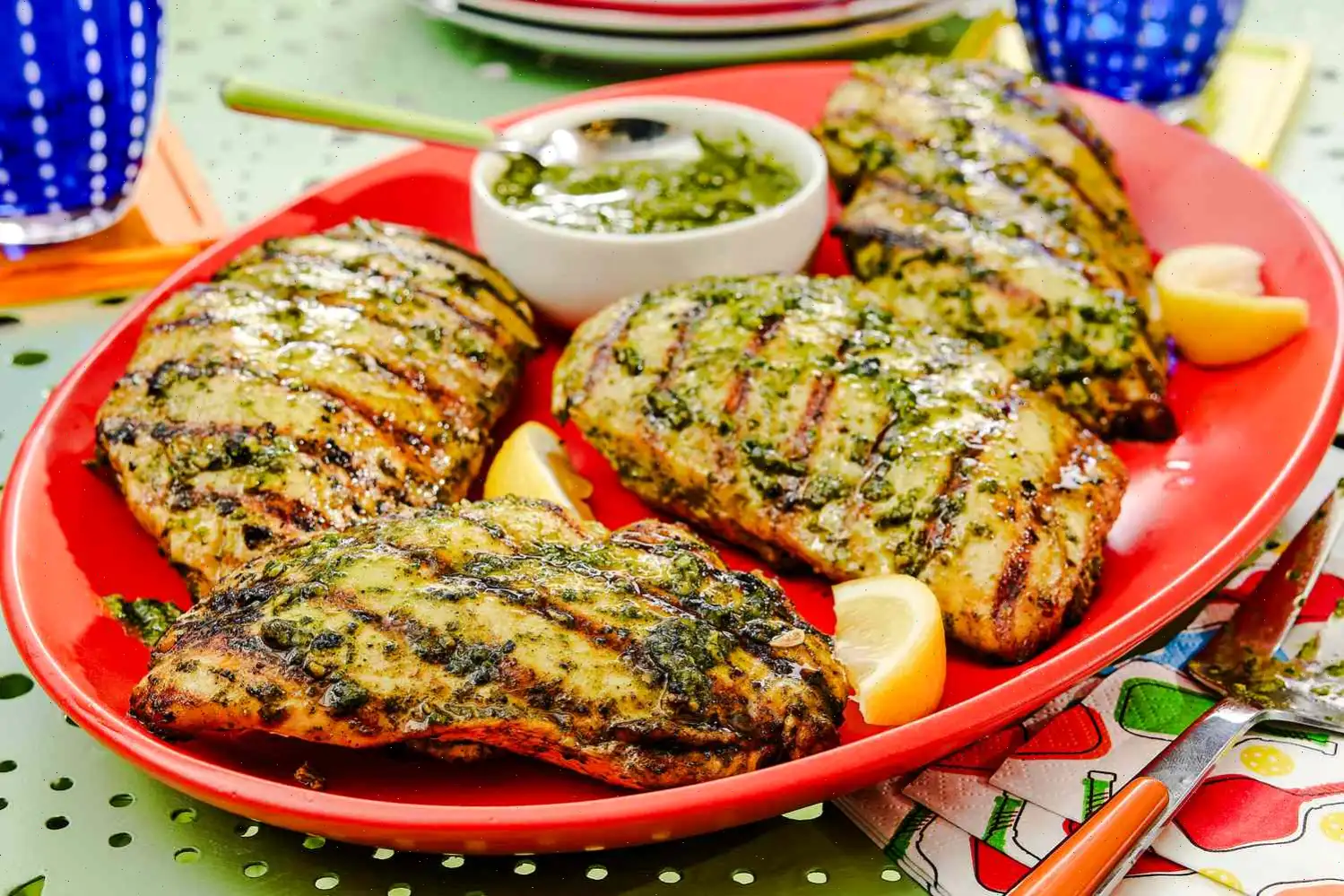 Garlicky Grilled Pesto Chicken Recipe