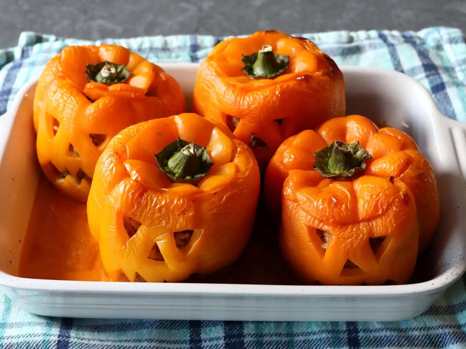 Jack-o'-Lantern Stuffed Peppers Recipe