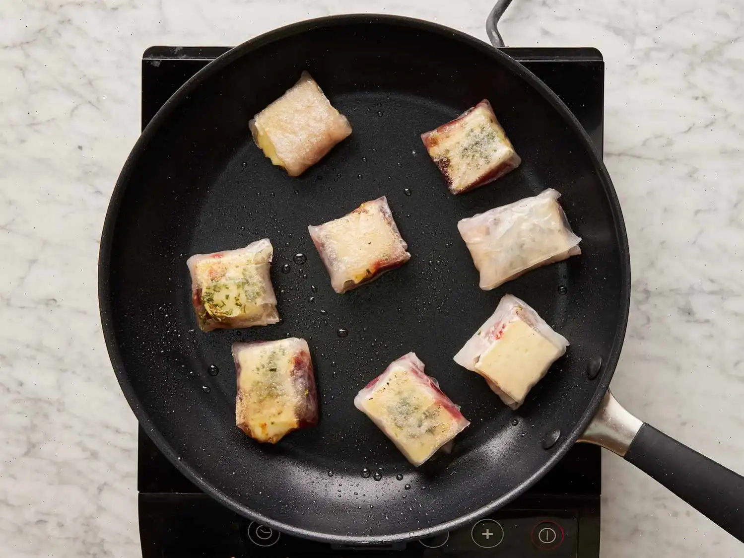 Crispy Brie and Cranberry Rice Paper Bites