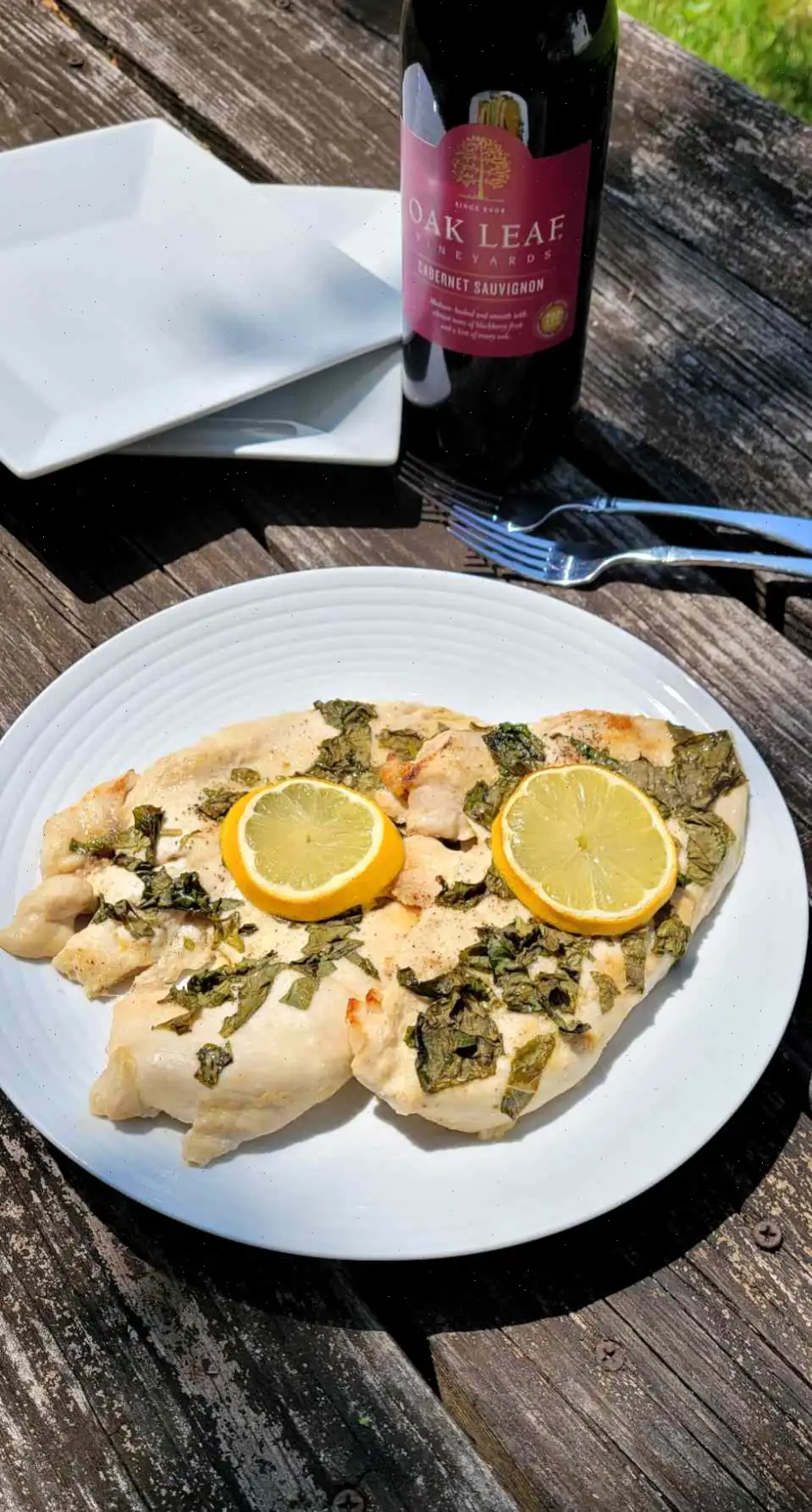 Baked Chicken Breast with Lemon and Basil