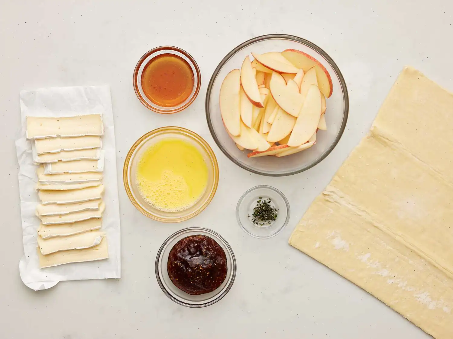 Upside Down Apple & Brie Puff Pastry Tarts