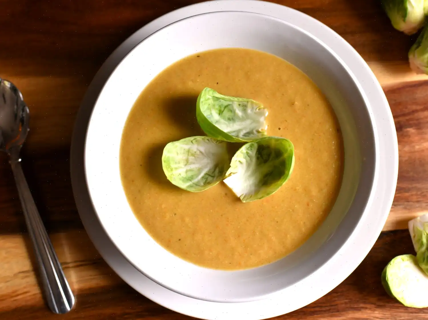 Cheesy Roasted Brussels Sprouts Soup Recipe