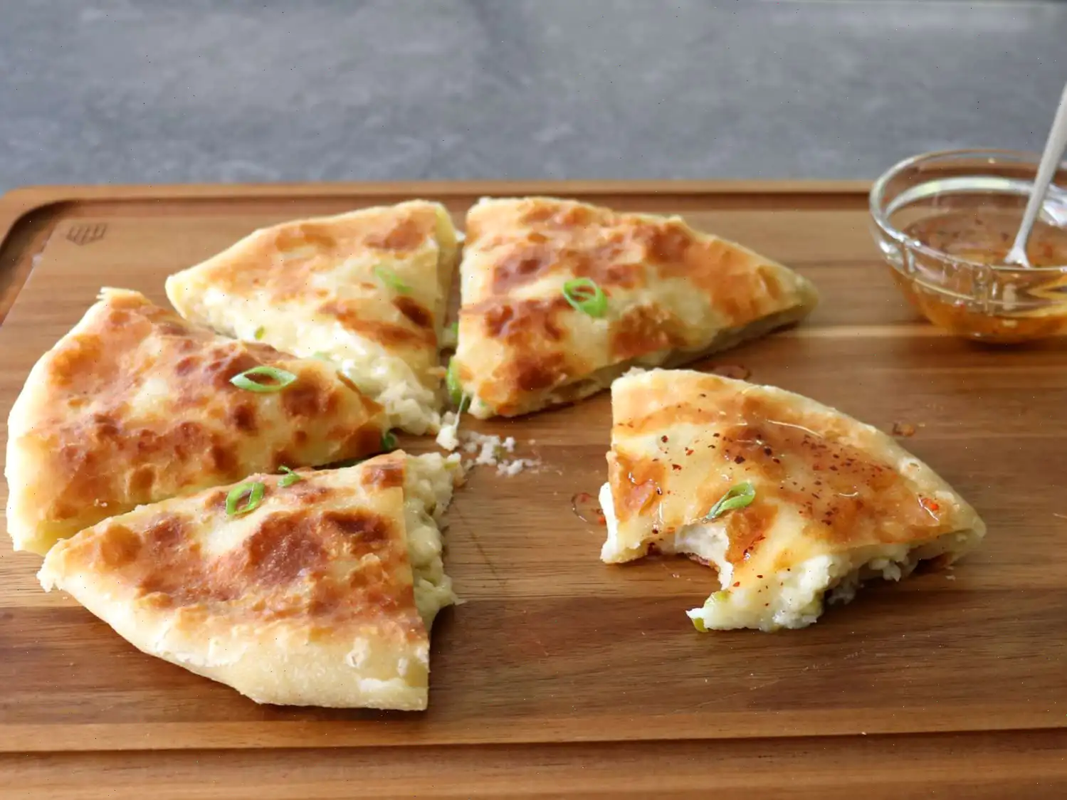 Cheese and Potato Stuffed Flatbread Recipe