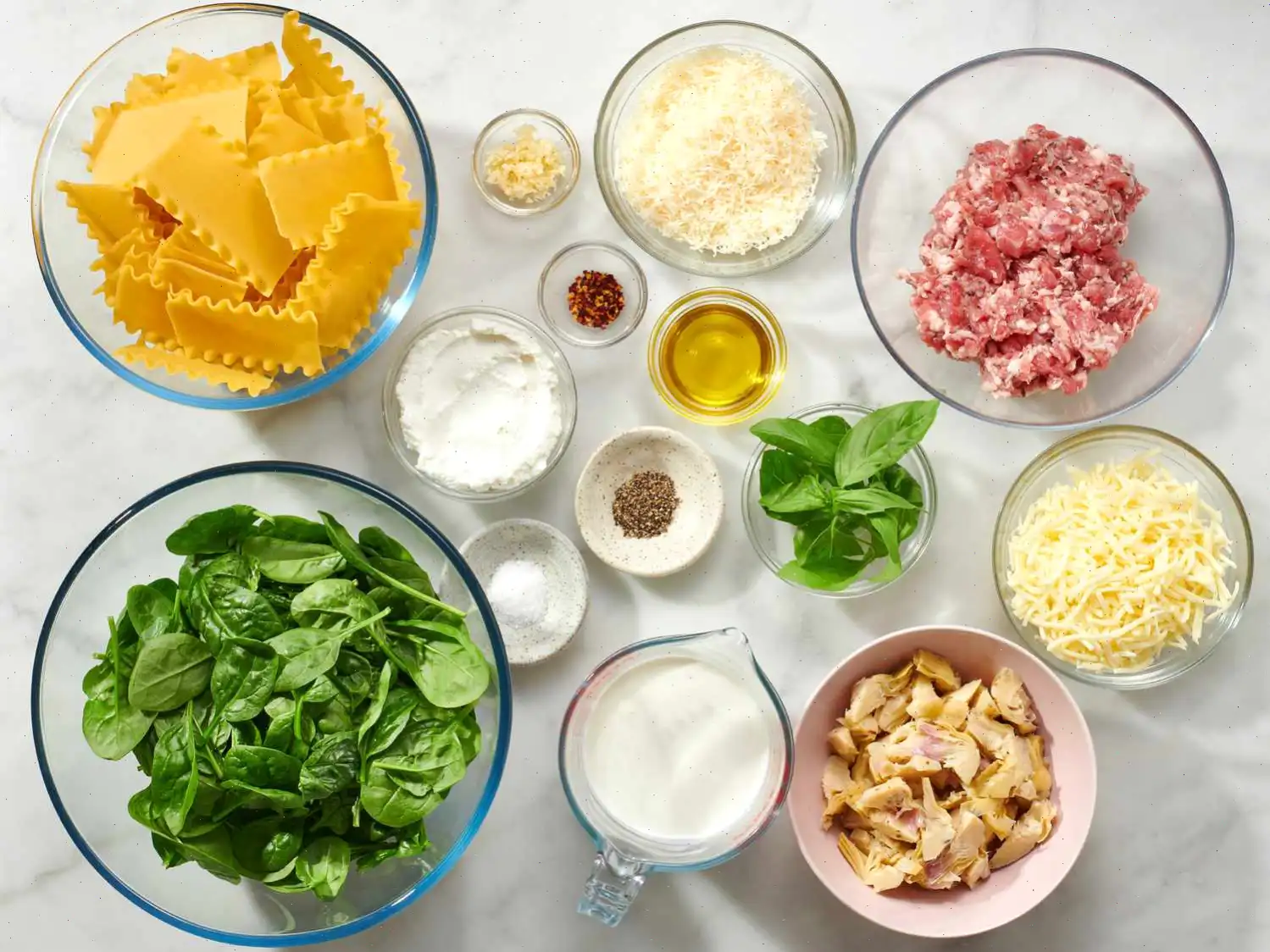 Spinach Artichoke Sausage Sheet Pan Lasagna Recipe