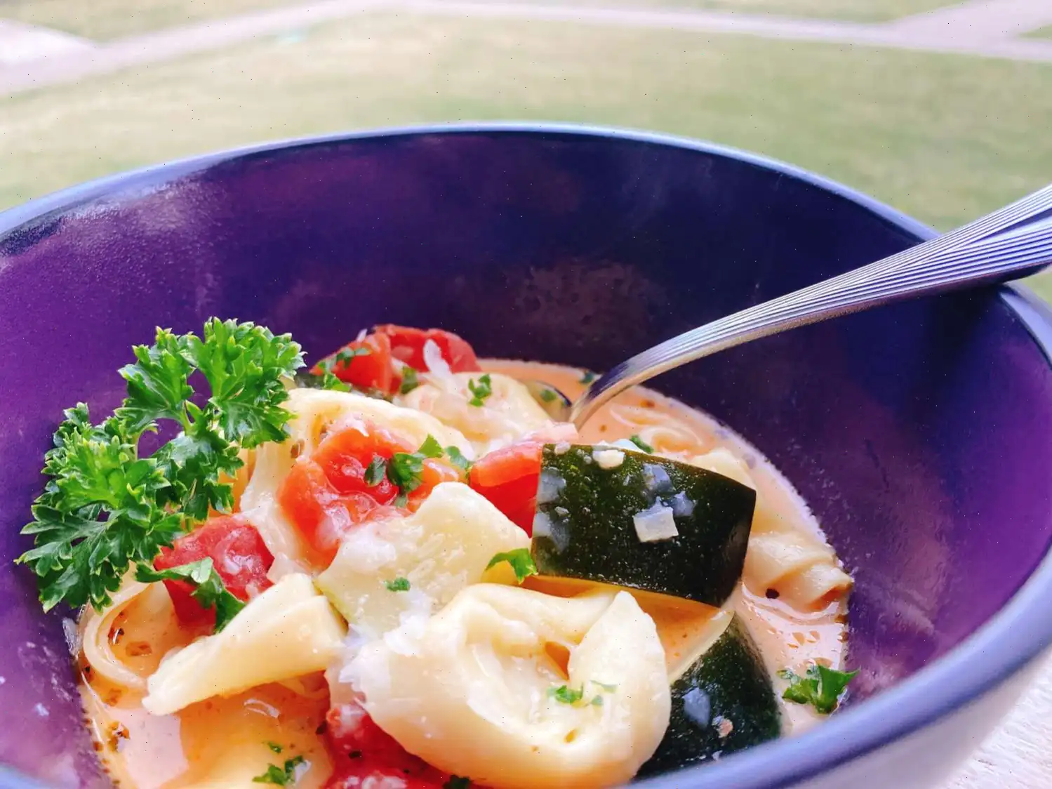 Creamy Vegetarian Tortellini Soup Recipe