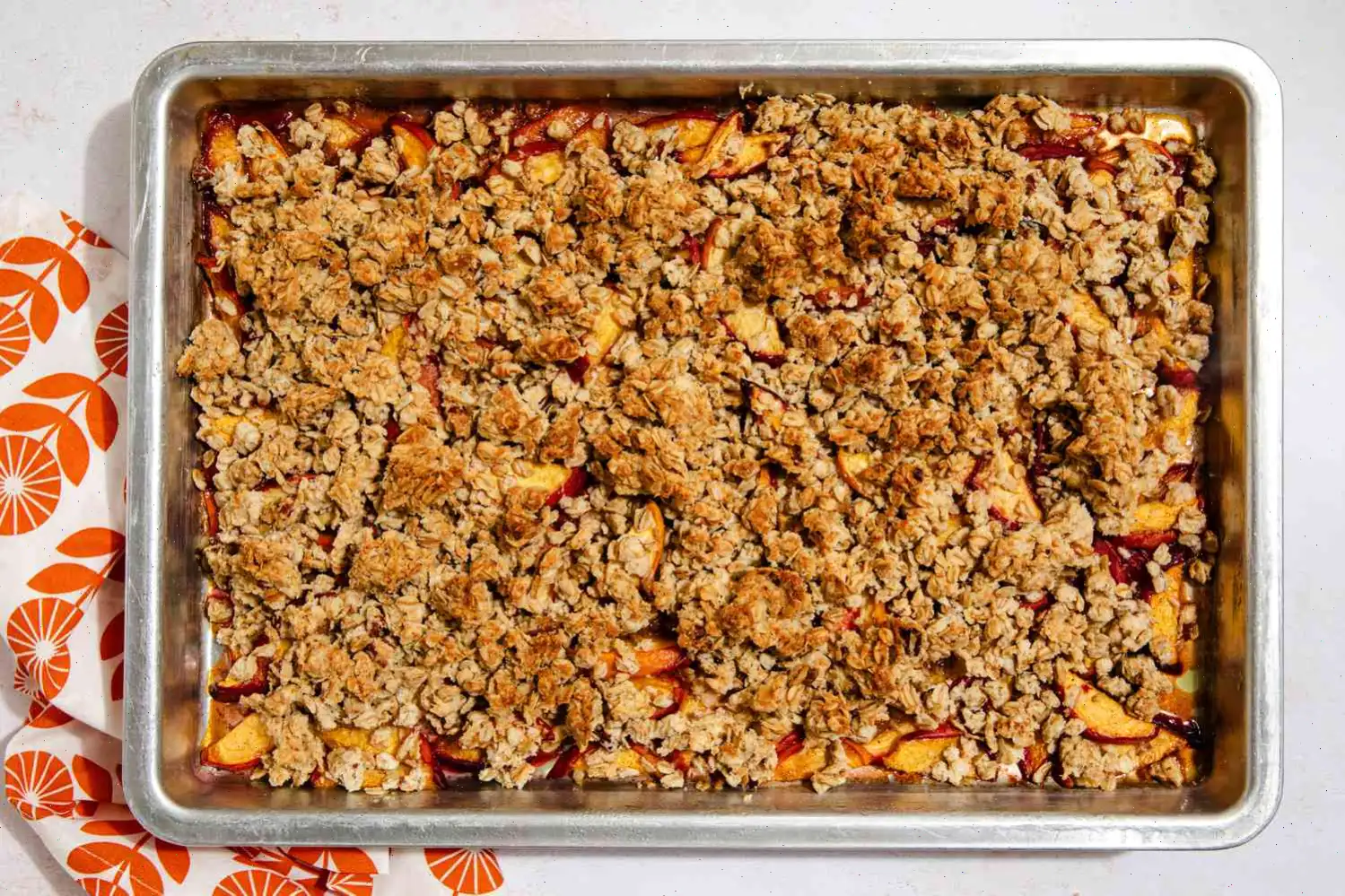 Grandma’s Sheet Pan Peach Crisp