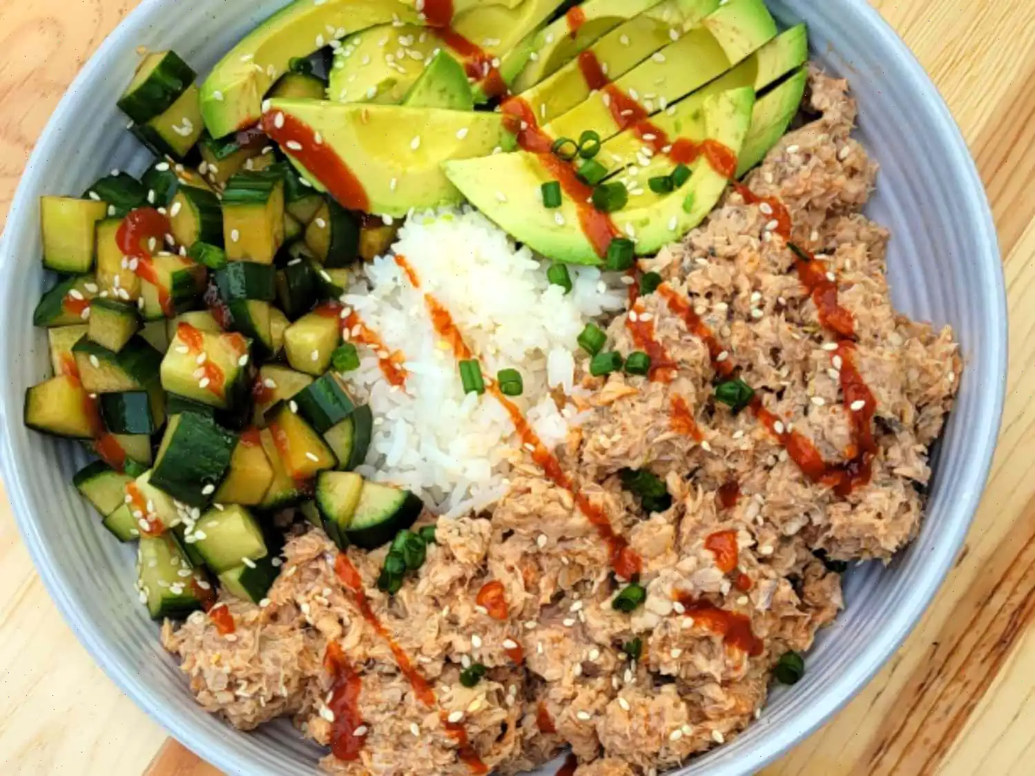 Spicy Canned Salmon Salad Rice Bowl Recipe