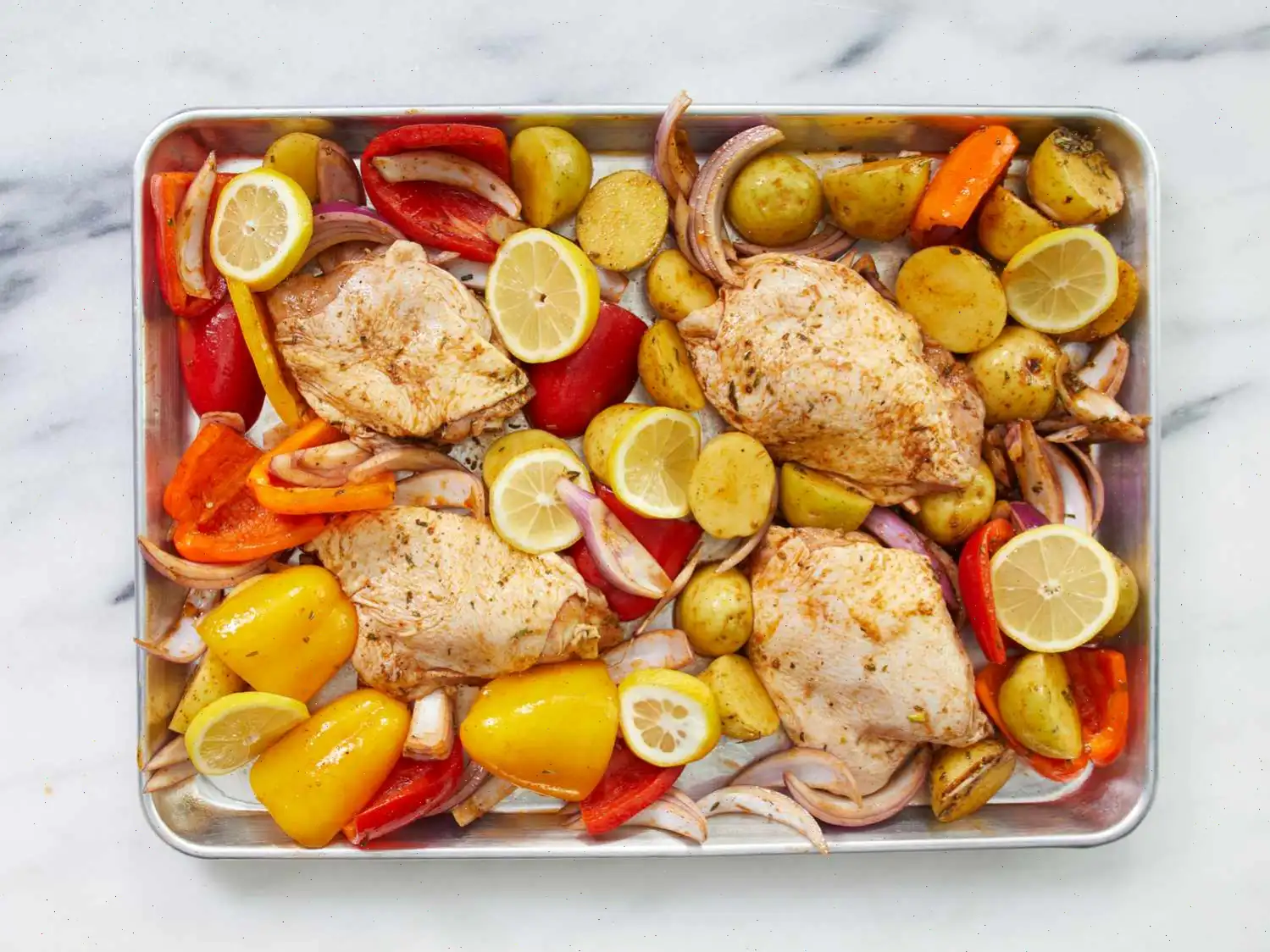 Mediterranean Chicken Sheet Pan Dinner Recipe