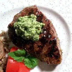 Lemon Basil Pesto Flat Iron Steak Recipe