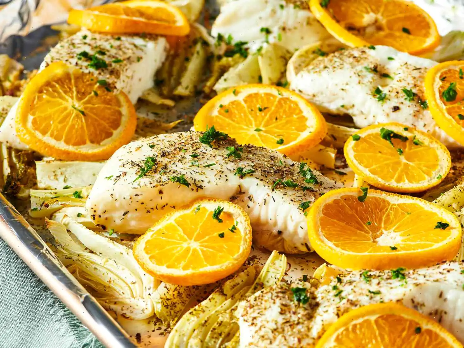 Sheet Pan Halibut with Orange and Fennel Recipe
