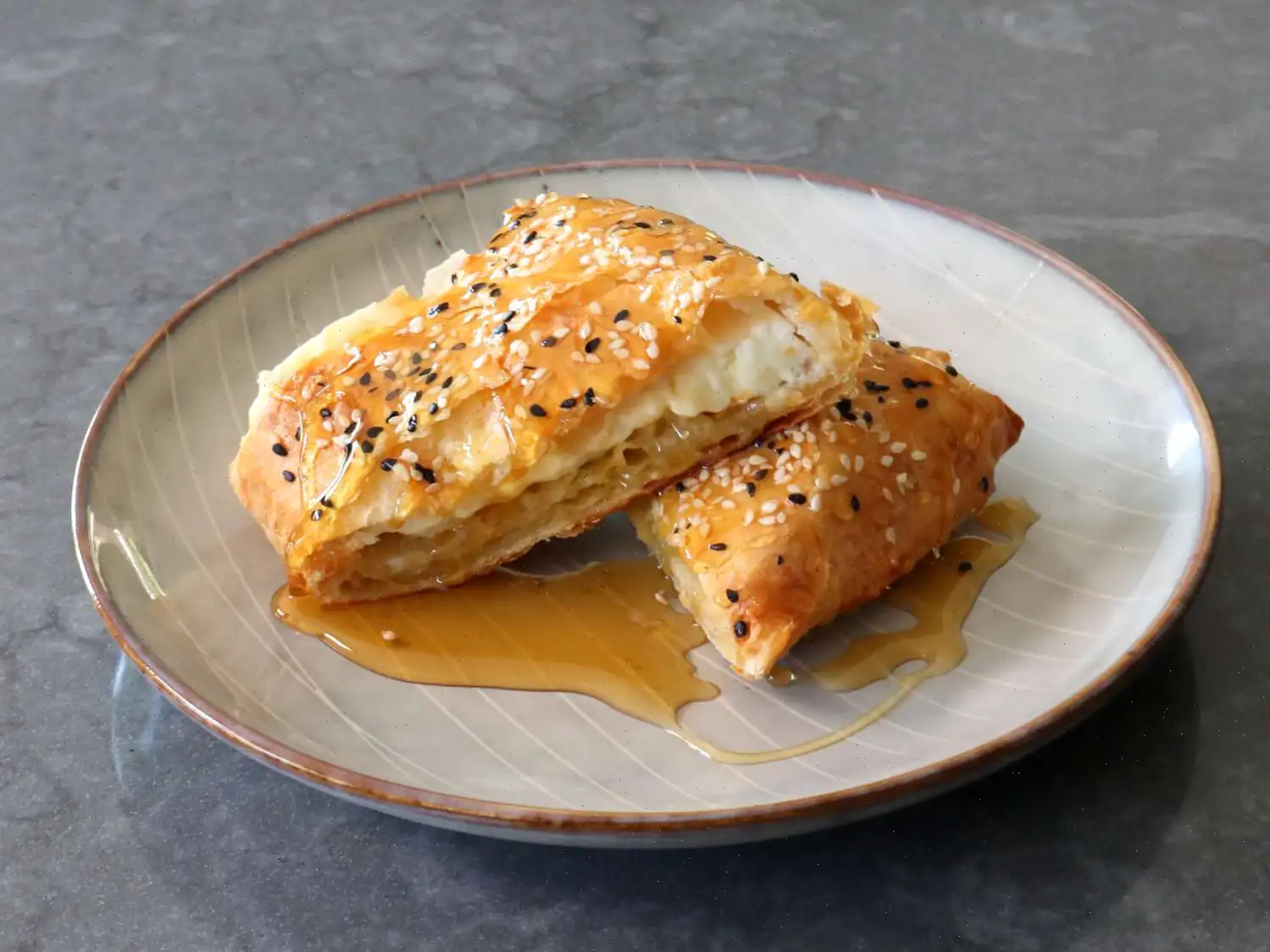 Baked Phyllo-Wrapped Feta with Honey Recipe