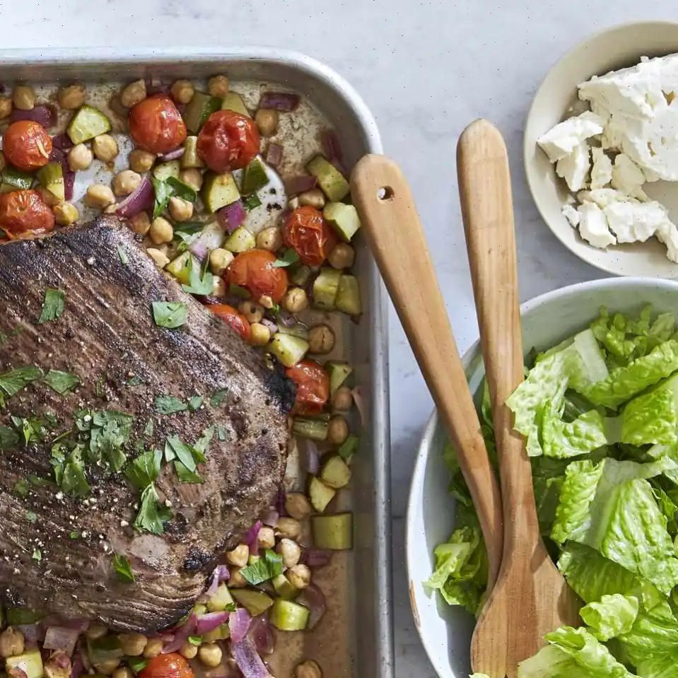 Greek Flank Steak and Veggie Salad Recipe
