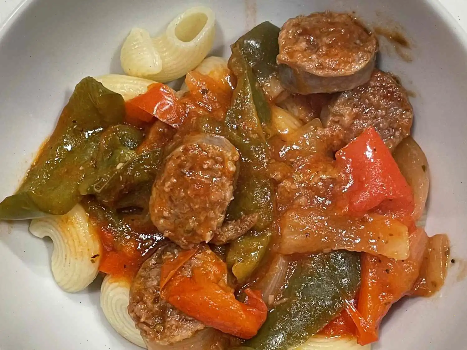 Easy Sausage, Peppers and Onions with Elbows Recipe