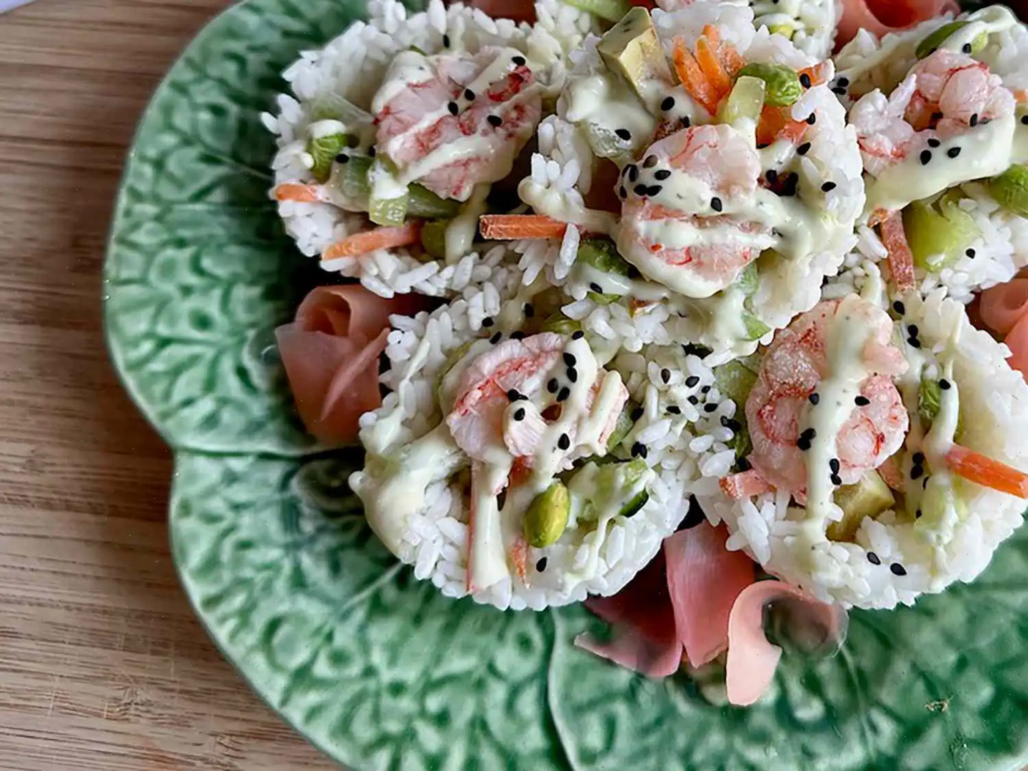 Wasabi Shrimp Sushi Cups Recipe