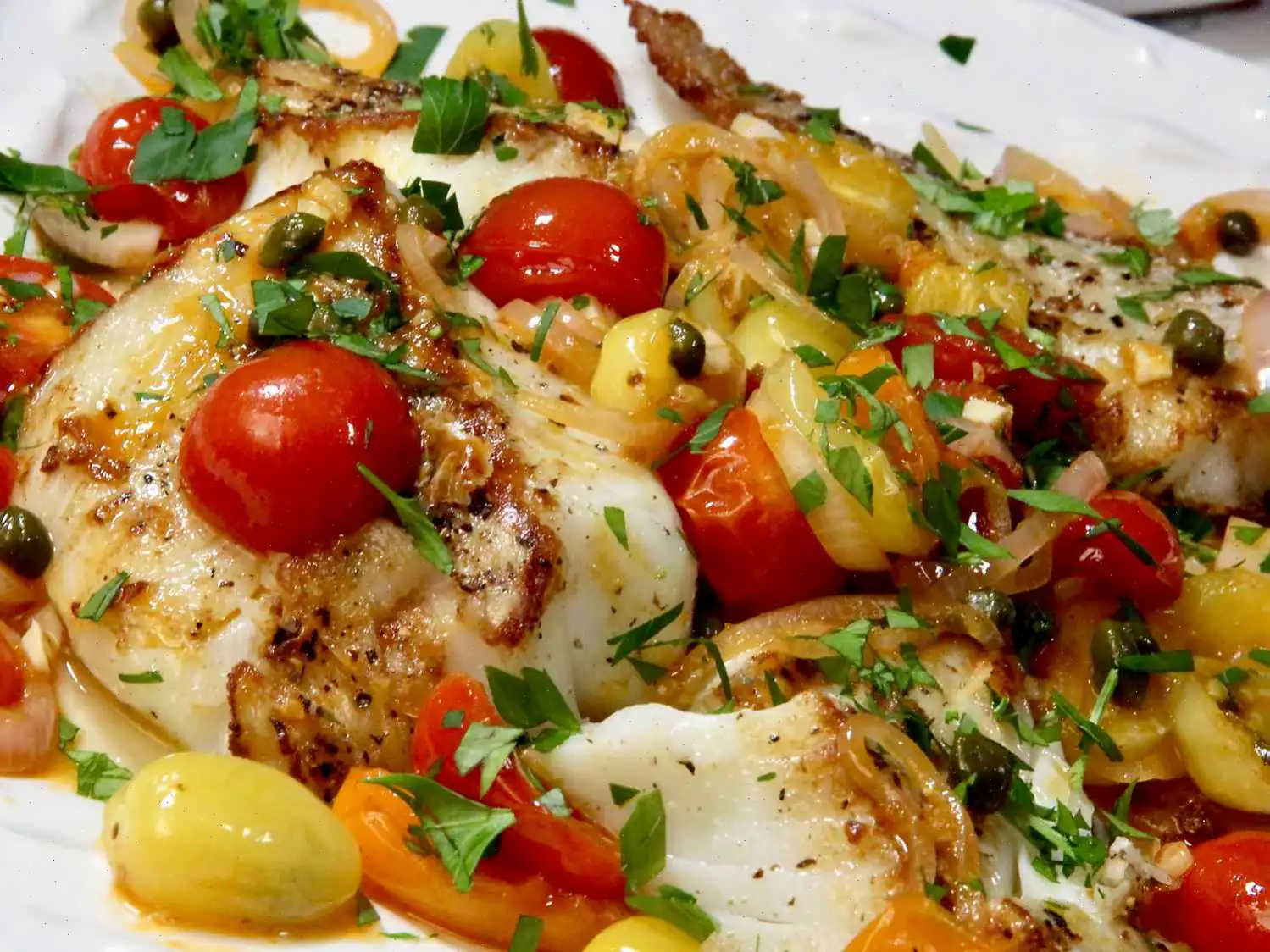 Best Pan Fried Cod with Tomatoes Recipe