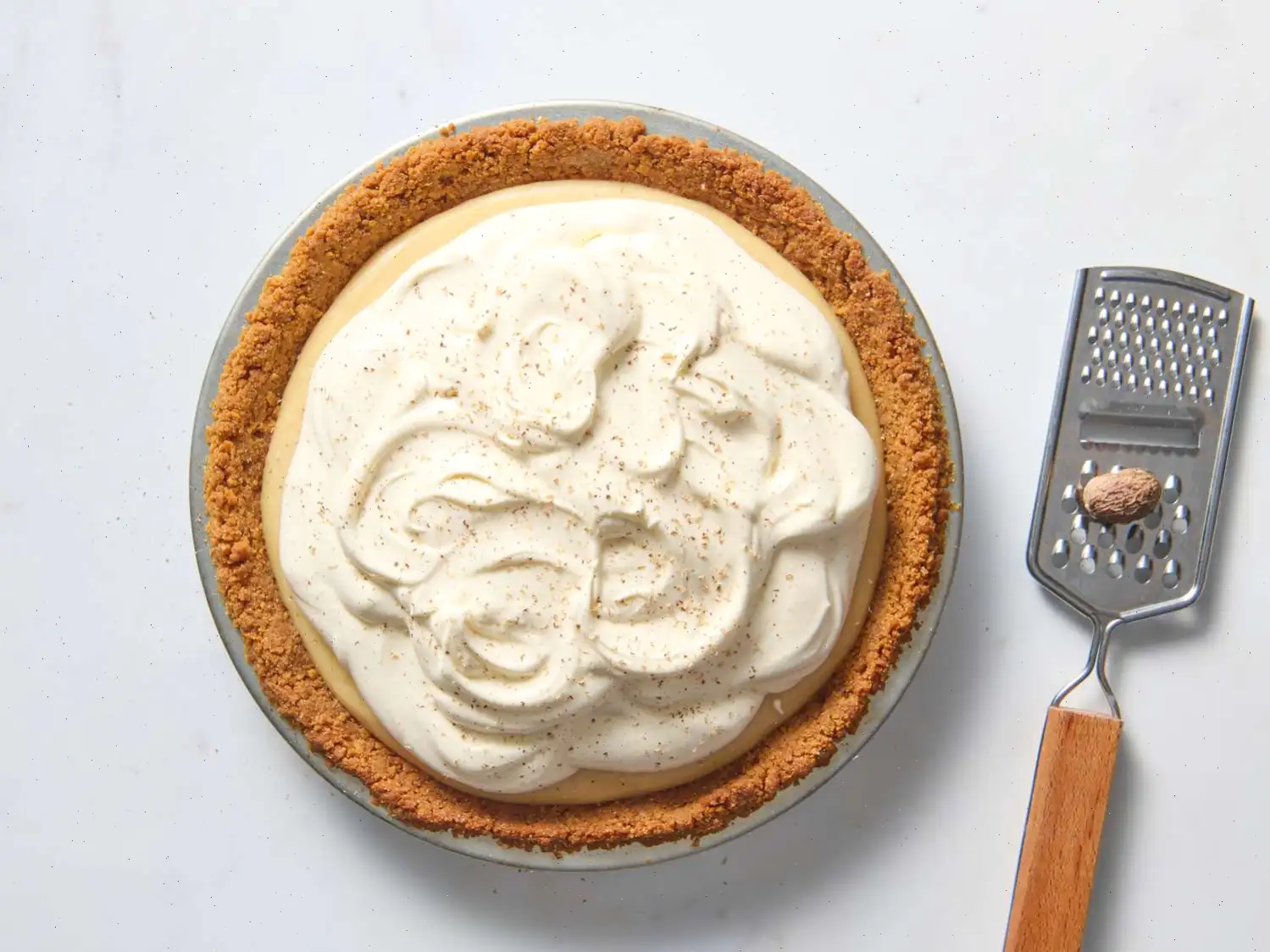 Eggnog Cream Pie with Gingersnap Crust