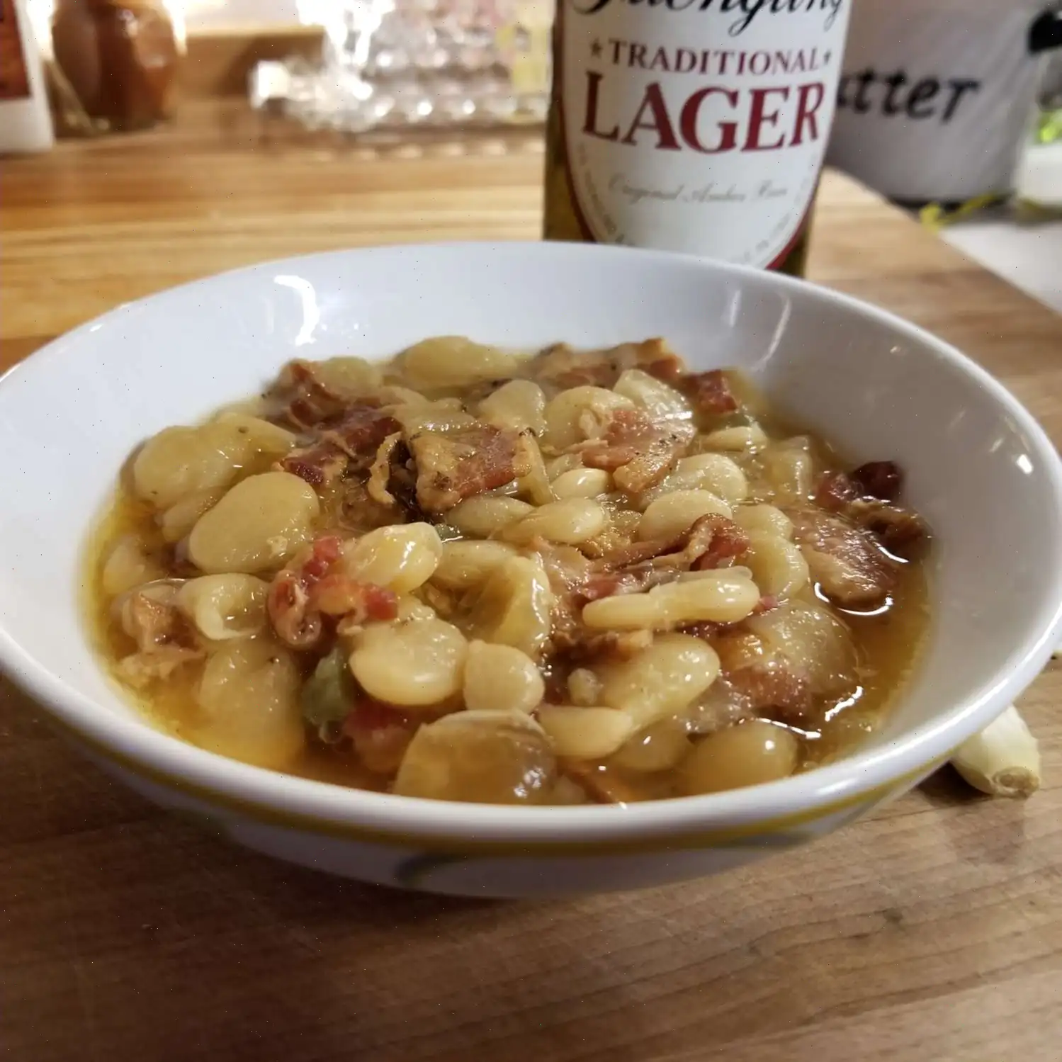 Pressure Cooker Butter Beans with Beer and Bacon Recipe